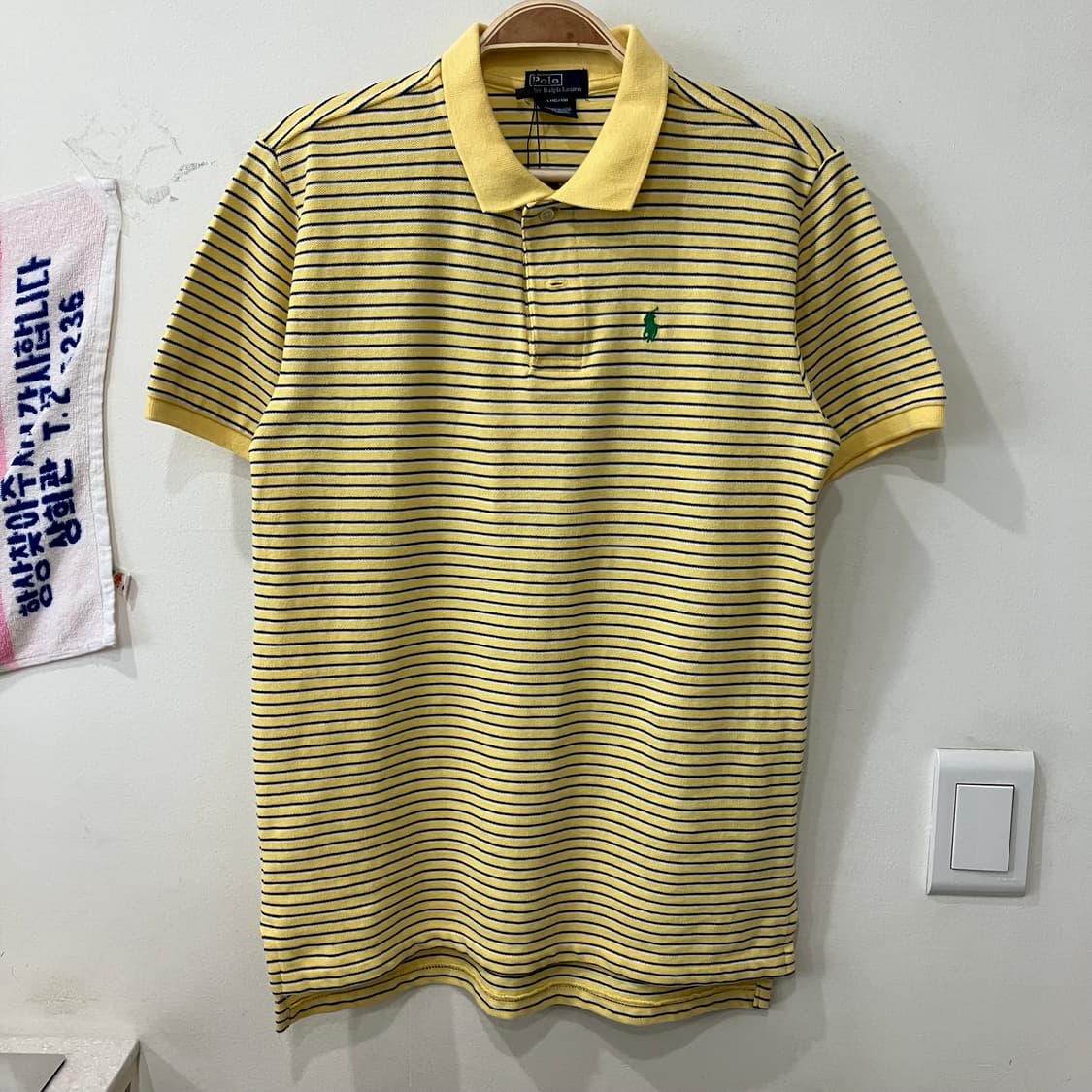 176 폴로 스트라이프 반팔 카라티 pk 옐로우 상품이미지2