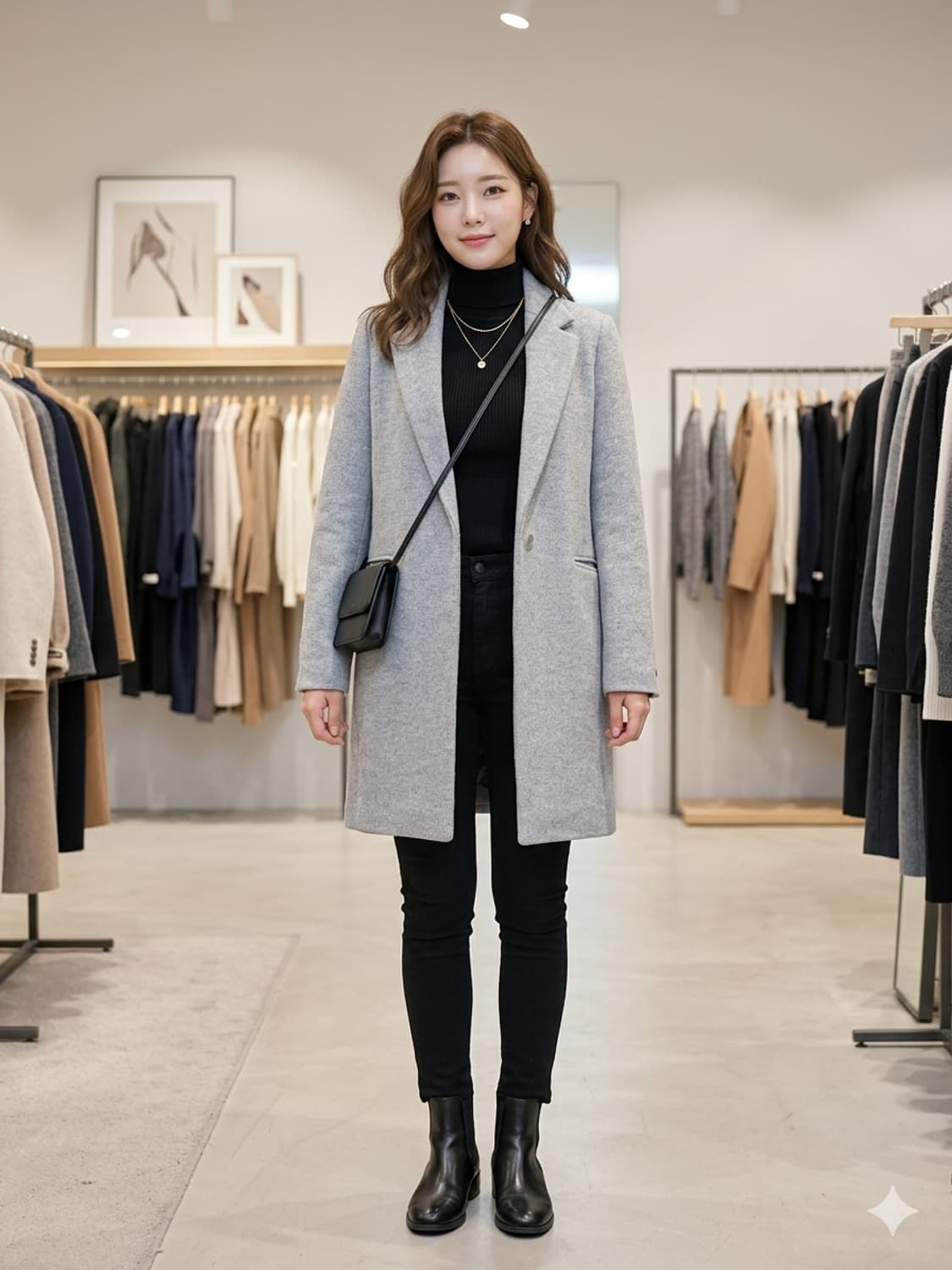 PLASTIC ISLAND 플라스틱아일랜드 그레이 하프 코트 상품이미지1