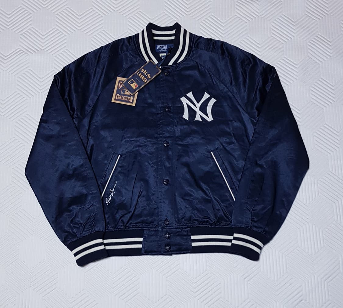 [새상품/M] 폴로 x MLB 뉴욕 양키스 바시티 새틴 자켓 팝니다. 상품이미지2