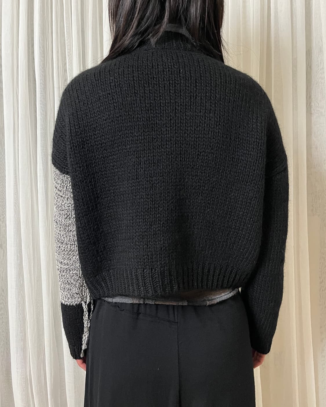 요지야마모토 컬러블록 니트자켓 yohji yamamoto 가디건 상품이미지2