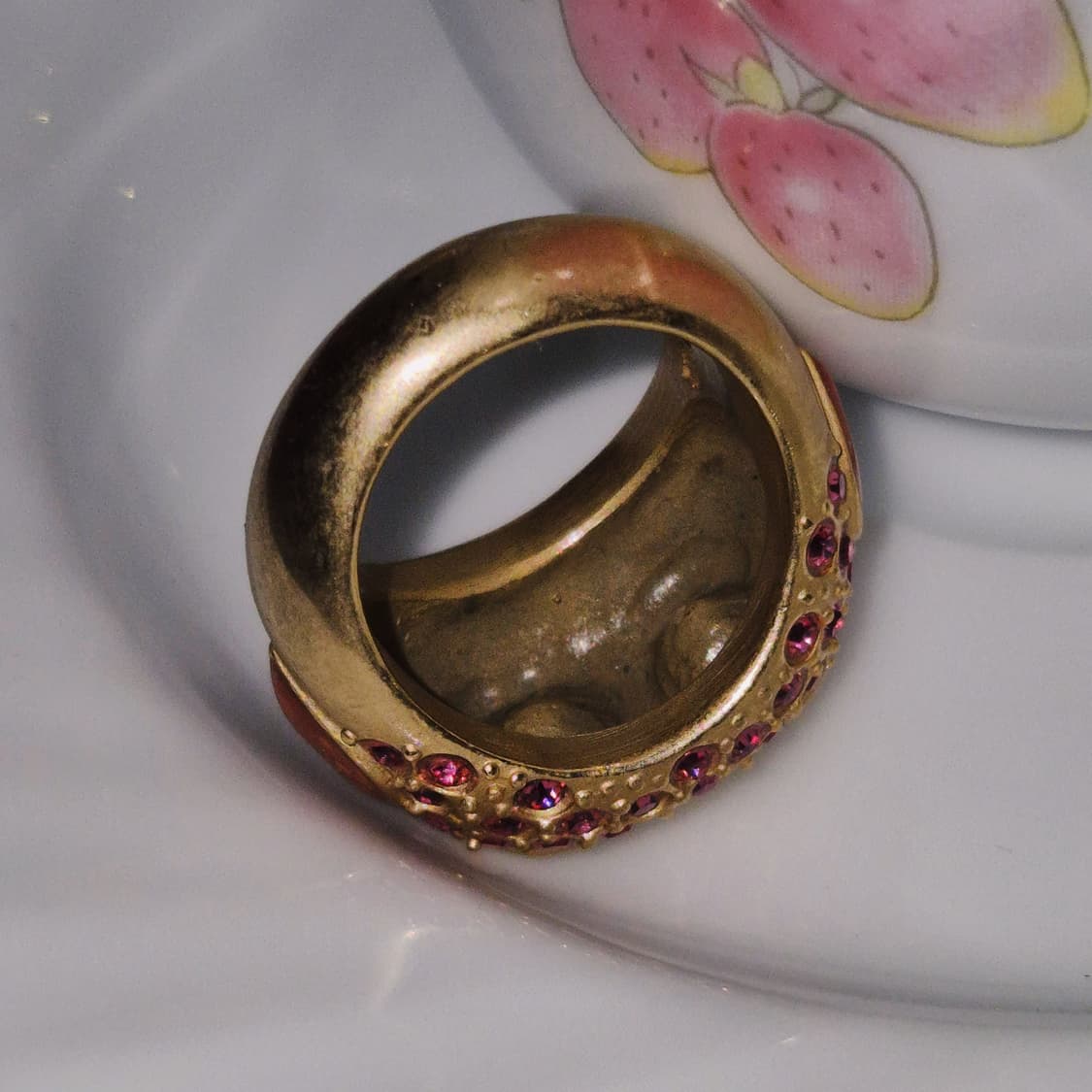 08s 안나수이 라인 스톤 파베 부엉이 반지 상품이미지10