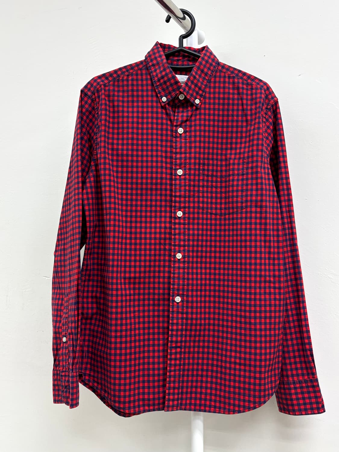 빈티지 레드 체크 셔츠 상품이미지5