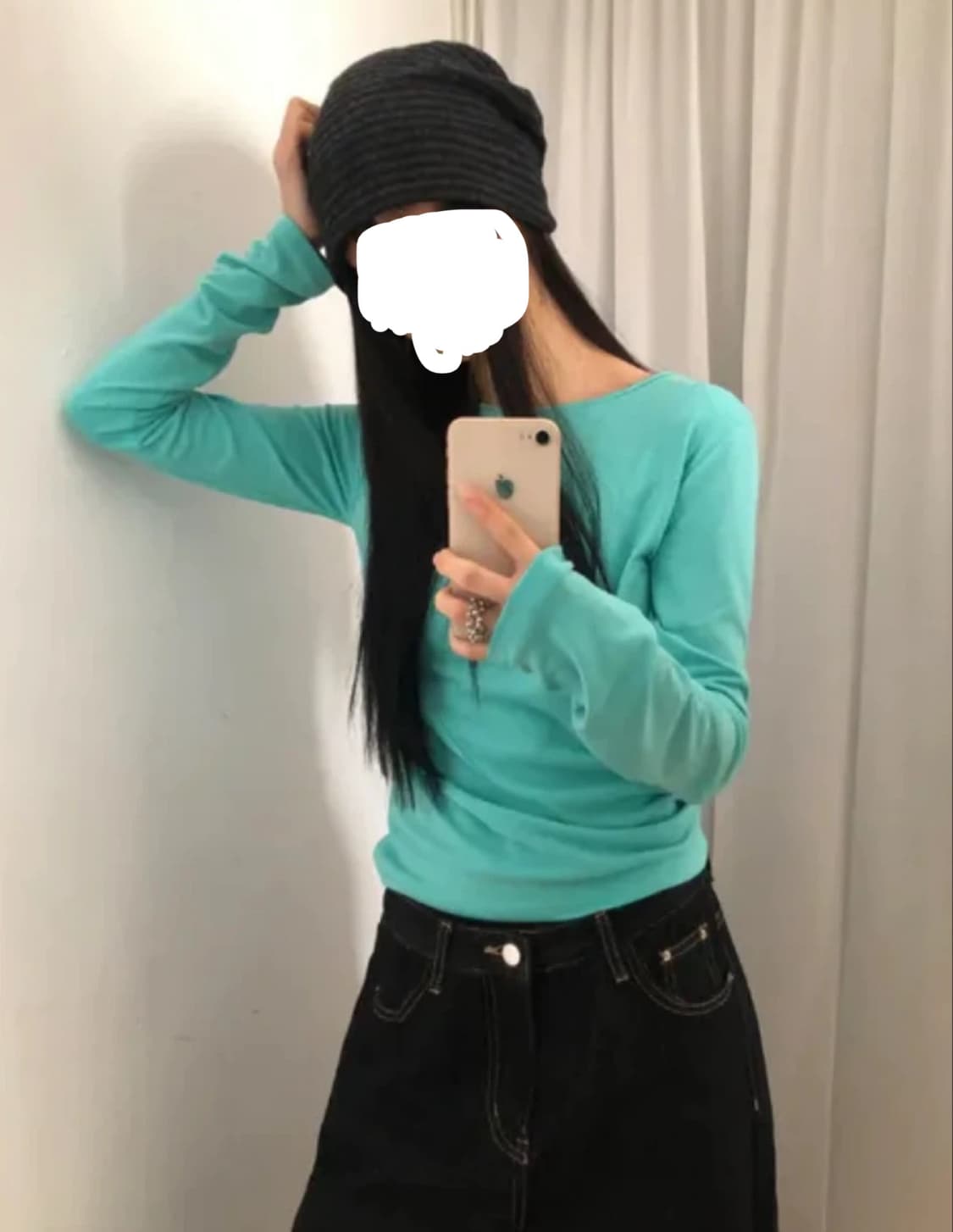 민트 기본 긴팔 T 상품이미지1