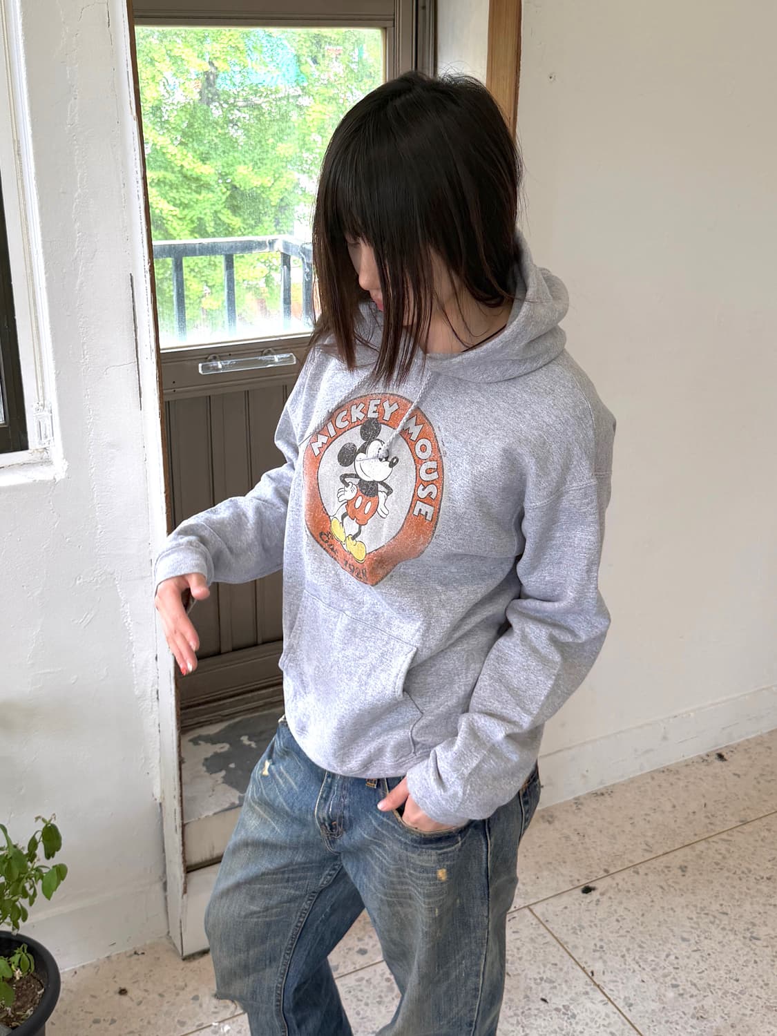 디즈니 미키마우스 후드티 그레이 상품이미지4