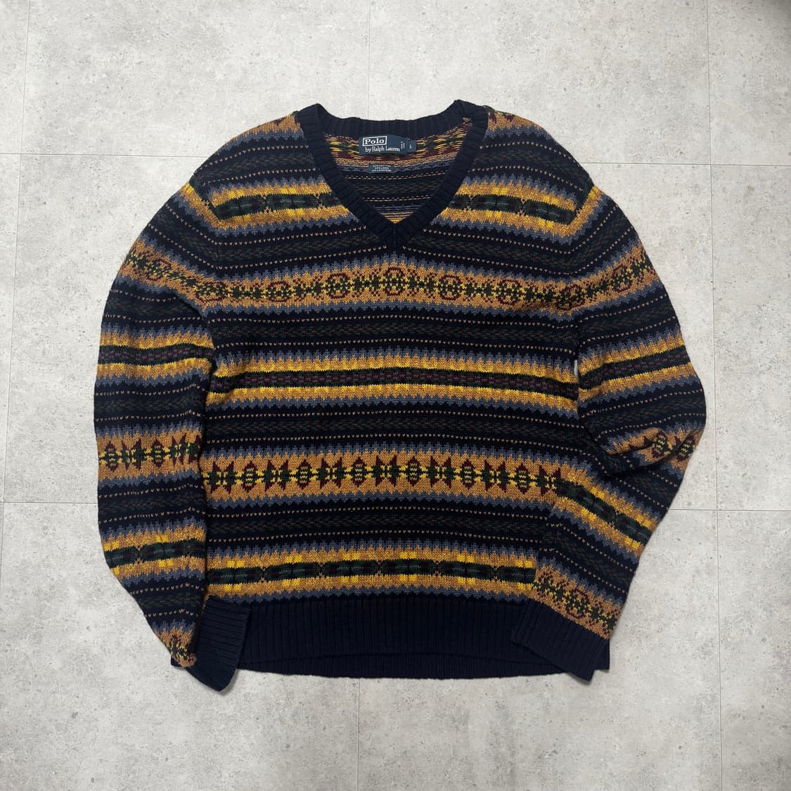 (L) 폴로 Polo 페어아일 브이넥 니트 상품이미지1