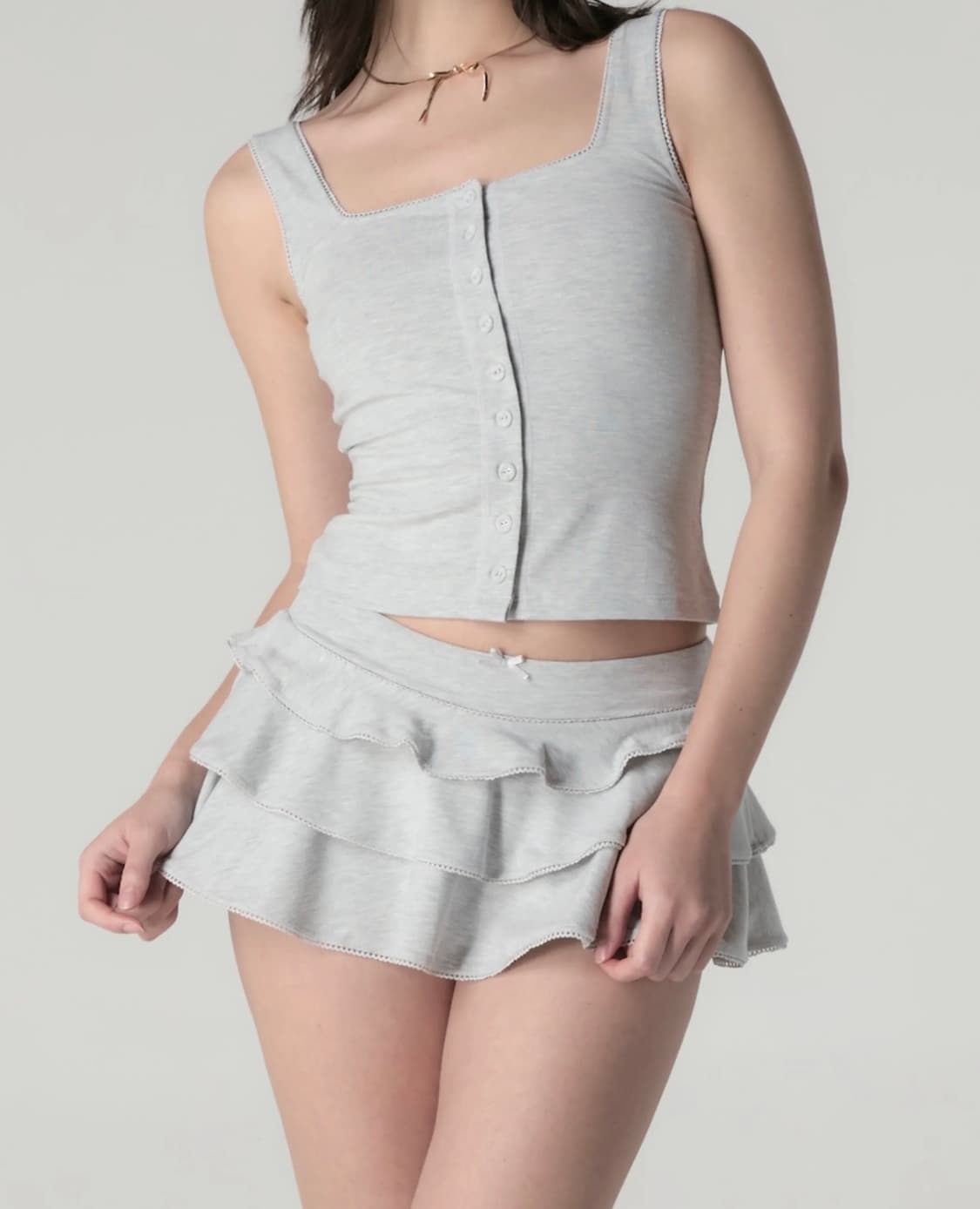 글로니 picot 프릴 미니스커트 상품이미지1