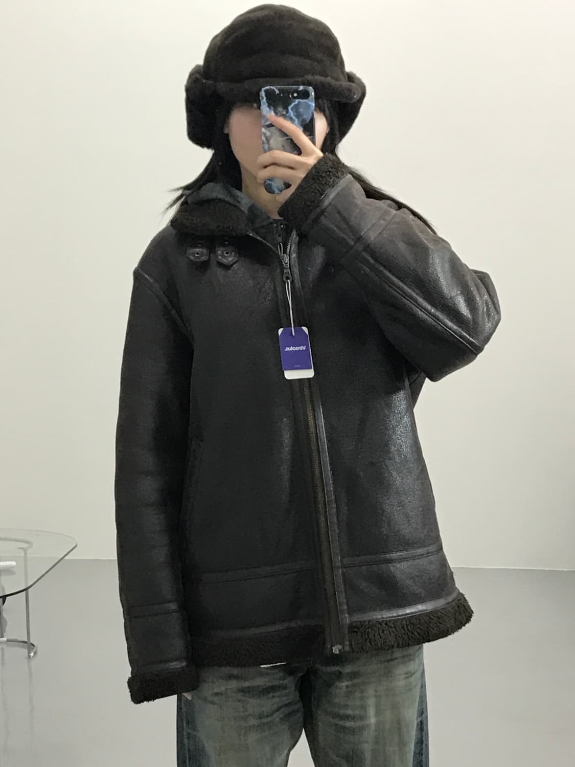 잼보니 브라운 무스탕 상품이미지1