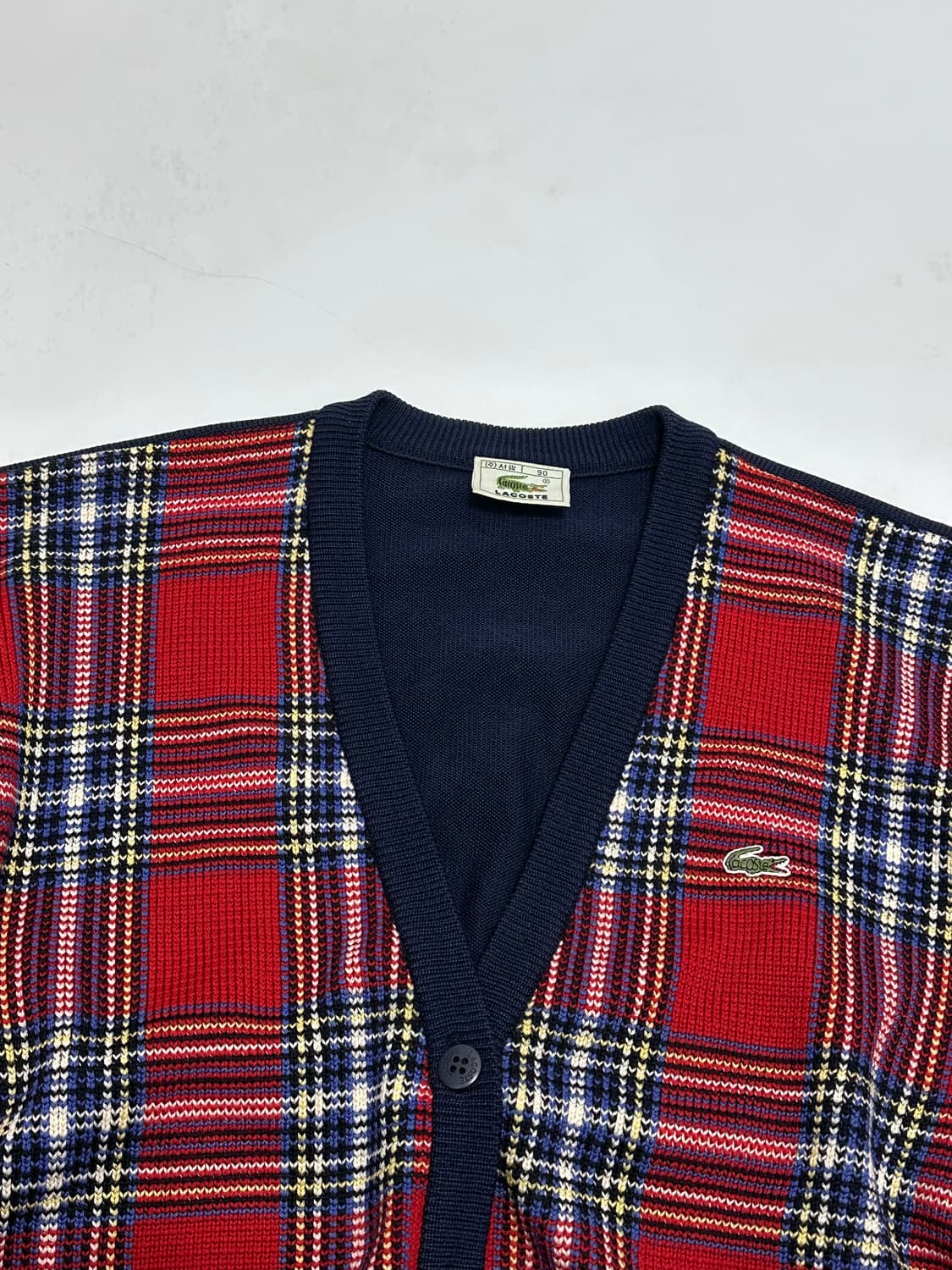 라코스테 서광 90s 체크 니트 가디건 상품이미지5