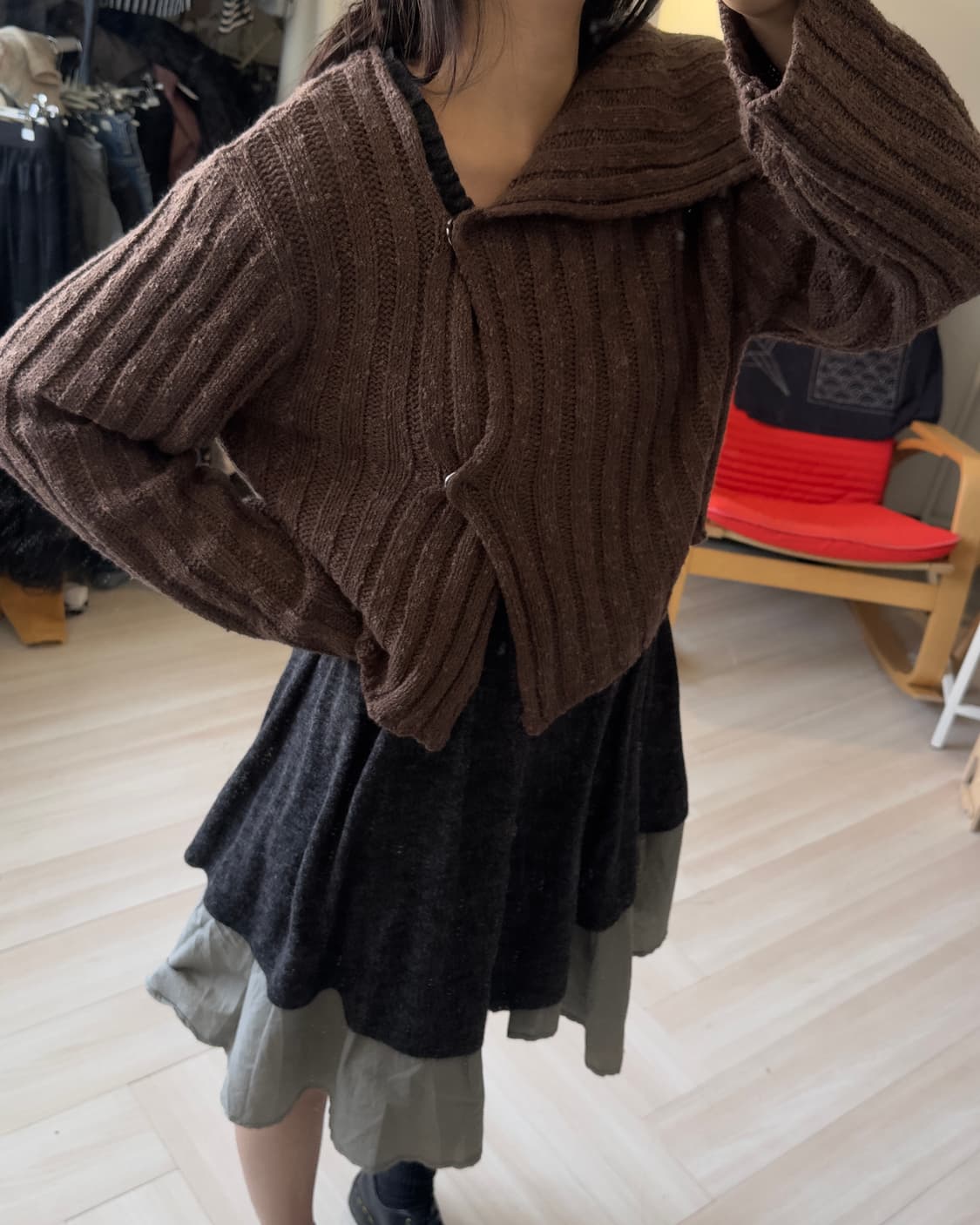 [OVER FLOW] asymmetry knit cardigan 상품이미지5