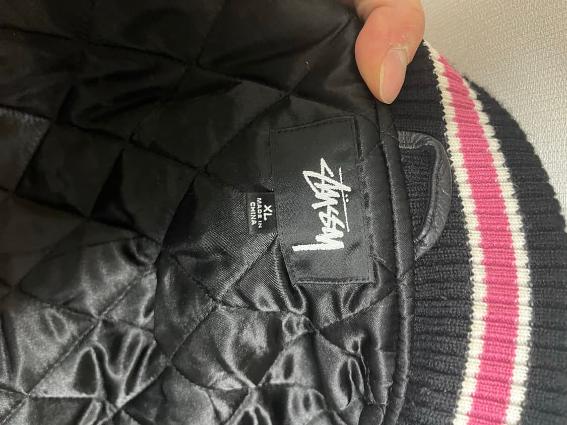 스투시 S 토크 멜튼 바시티 자켓 블랙 xl 상품이미지3