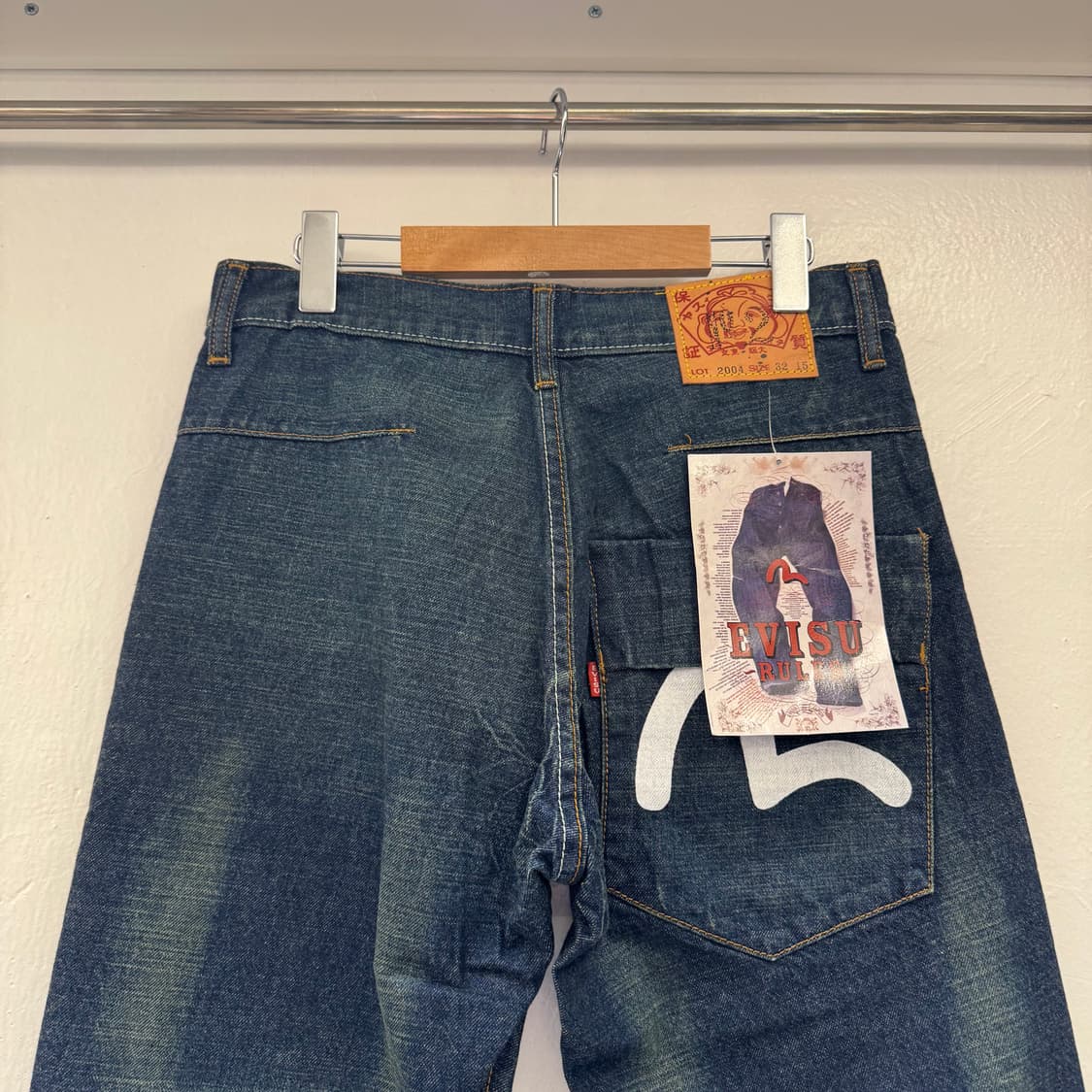 에비수 재팬 야마네 백로고 데님 하프 팬츠 상품이미지3