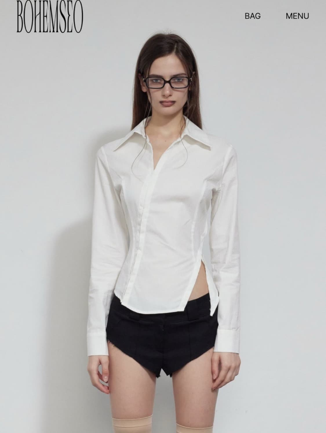보헤미안서울 DIAGONAL slim fit shirt 다이애그널 셔츠 상품이미지1