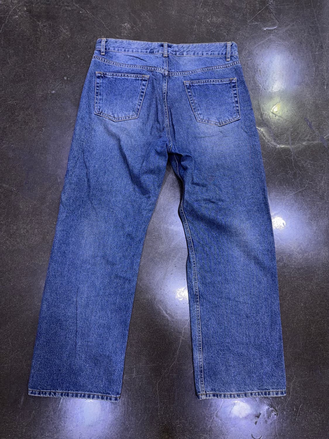 유니폼브릿지 핀턱 와이드 워싱 데님팬츠 XL 상품이미지2