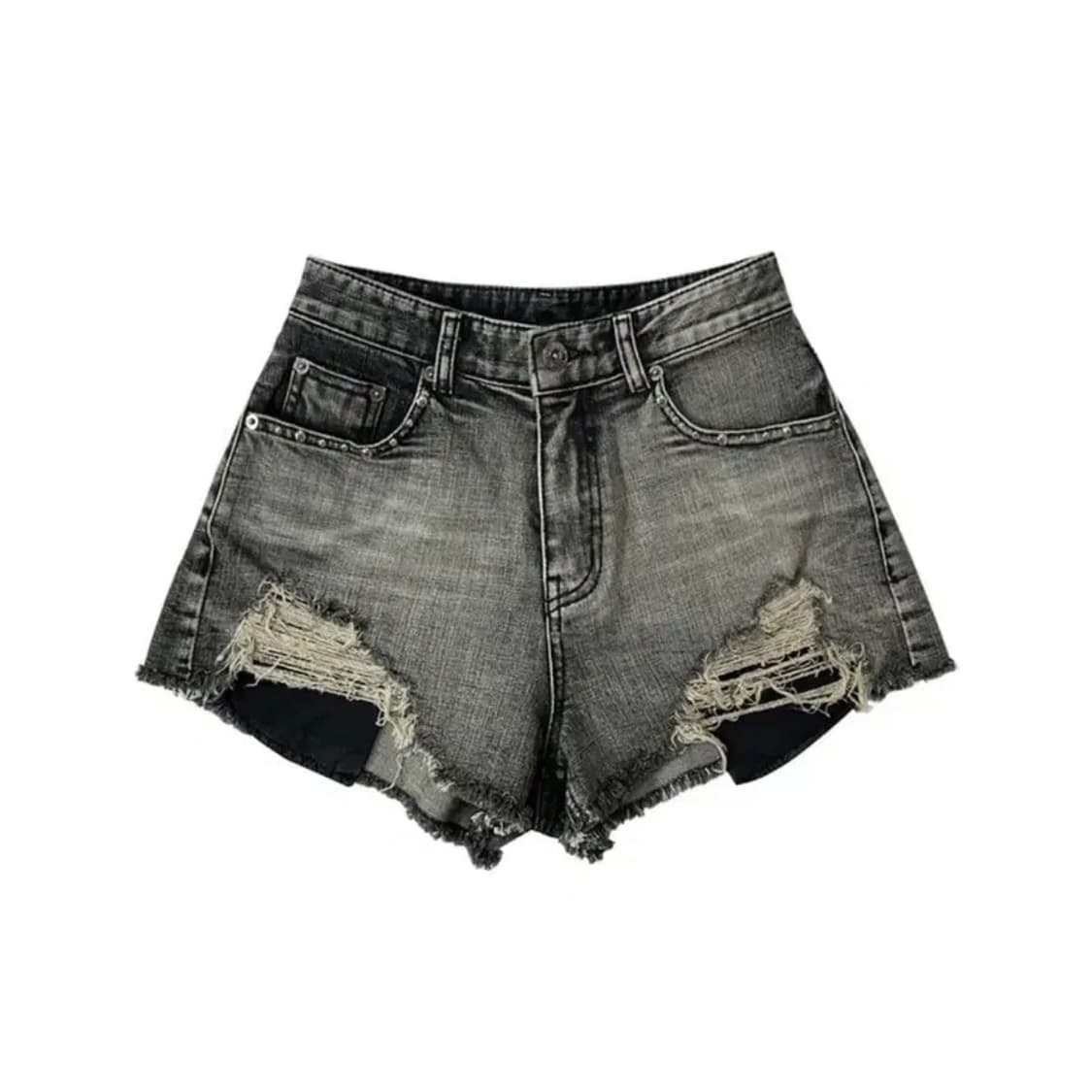 보헴서 보헤미안 서울 스터드 쇼츠 그레이 반바지 데님쇼츠 상품이미지1