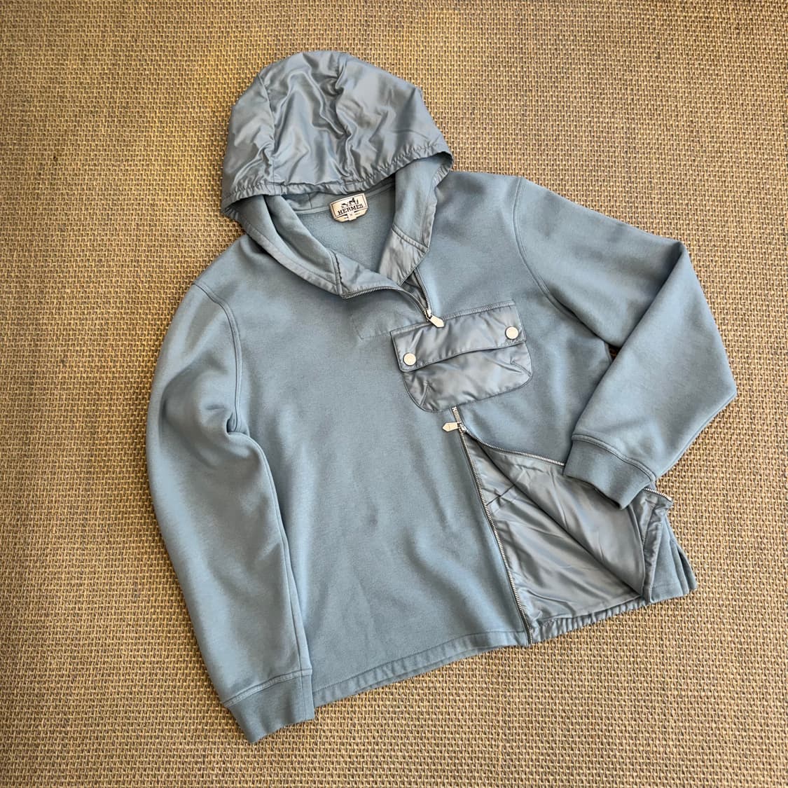 HERMES 에르메스 더블 집업 유틸리티 플리스 기모 후드 점퍼 상품이미지6