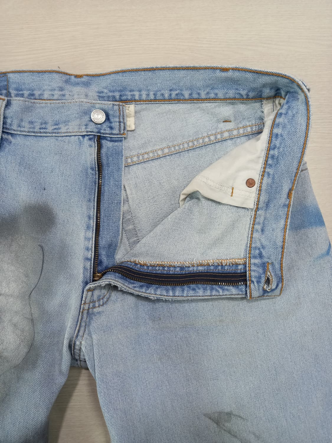 36-37 90's 리바이스570 테이퍼드 연청 커스텀 36-434 상품이미지7