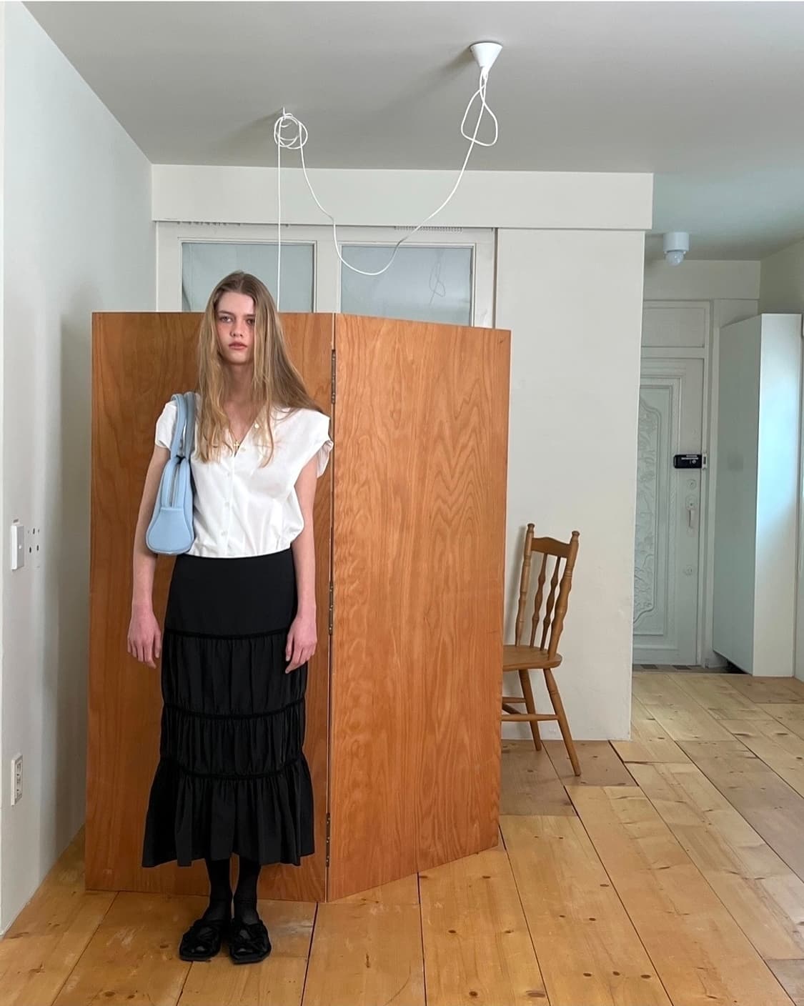 [새상품] 스무드무드black neely tiered skirt 롱스커트 상품이미지4