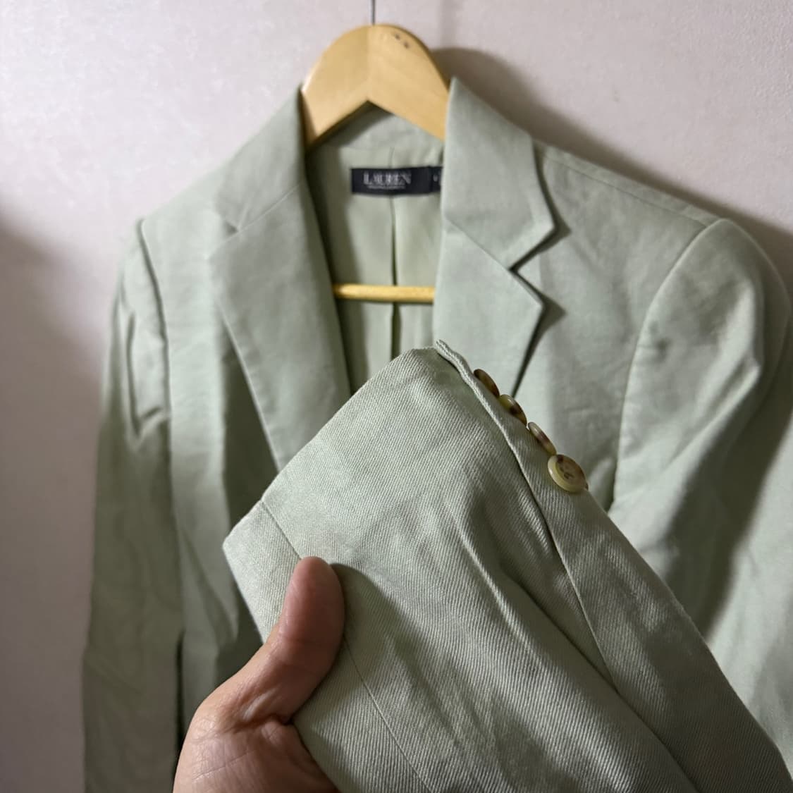 로렌 랄프로렌 블랙라벨 여성 린넨 자켓 라이트 그린 4(66) 상품이미지4