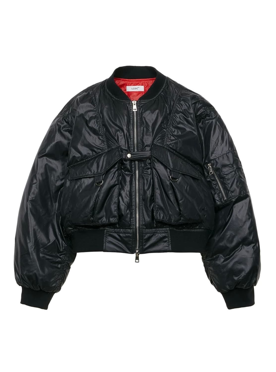 LCDC Cropped Bomber Puffer Jacket (Black 상품이미지1