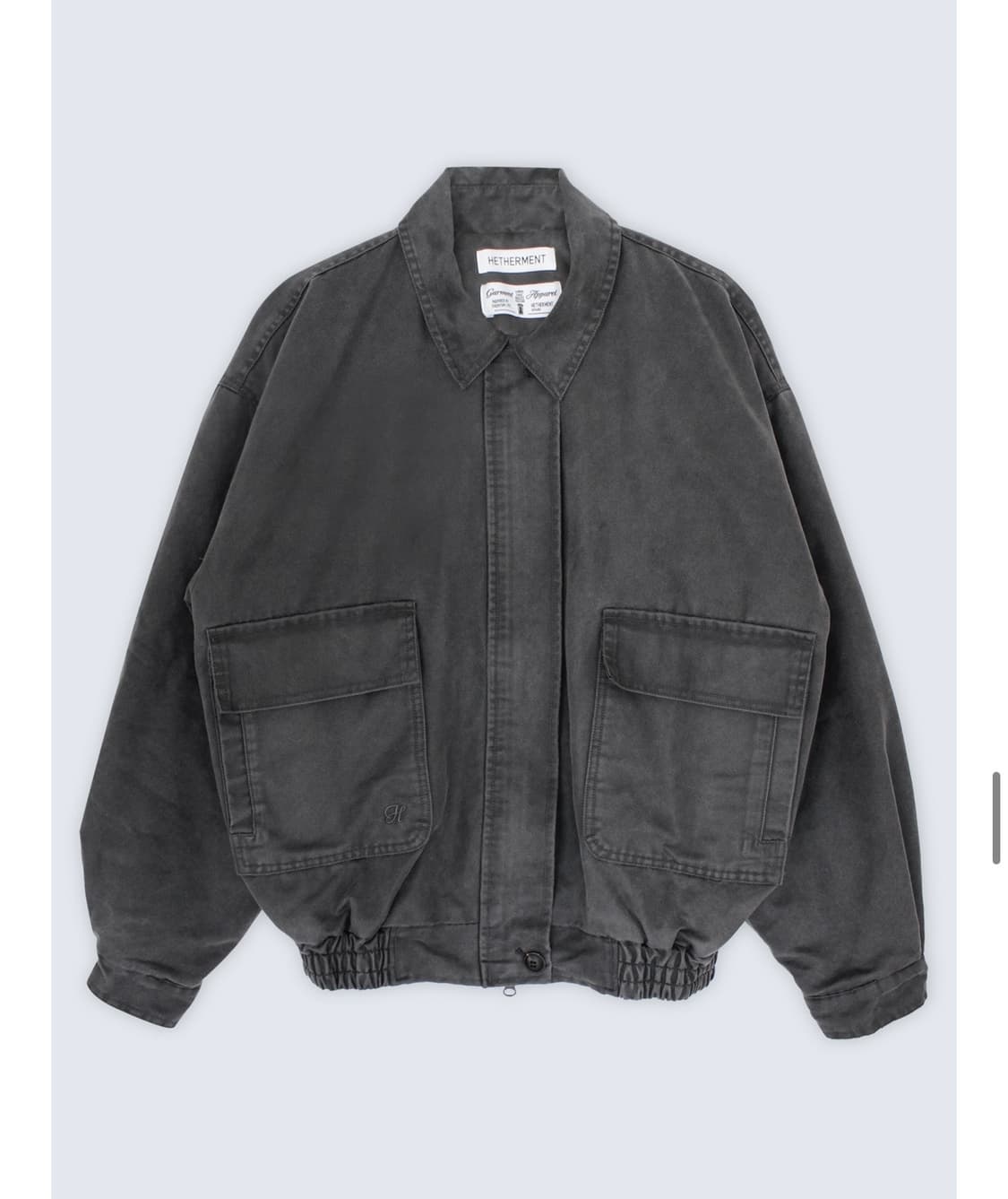 헤더먼트 가먼츠 워싱 점퍼 (ash black) 상품이미지2