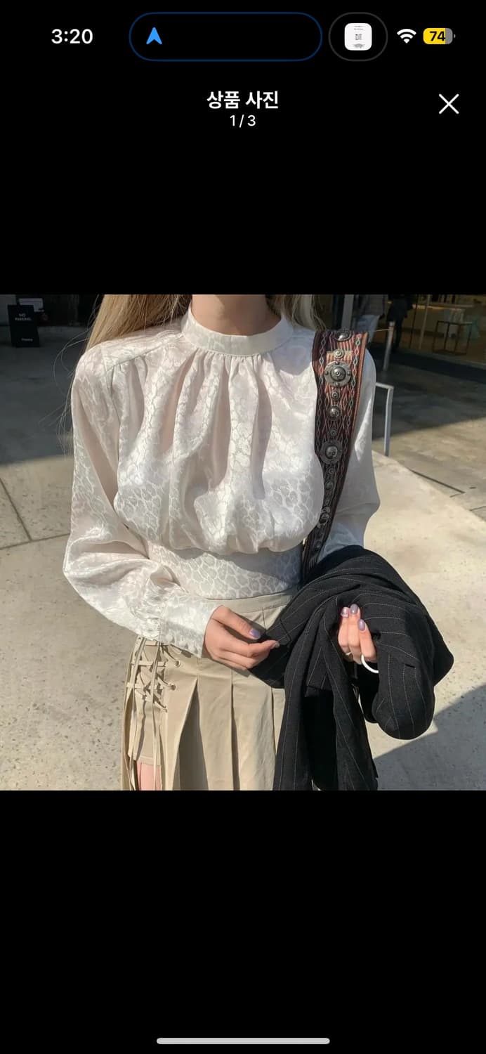 체리퀴리 레오파드 자가드 크롭 블라우스 1사이즈 상품이미지1