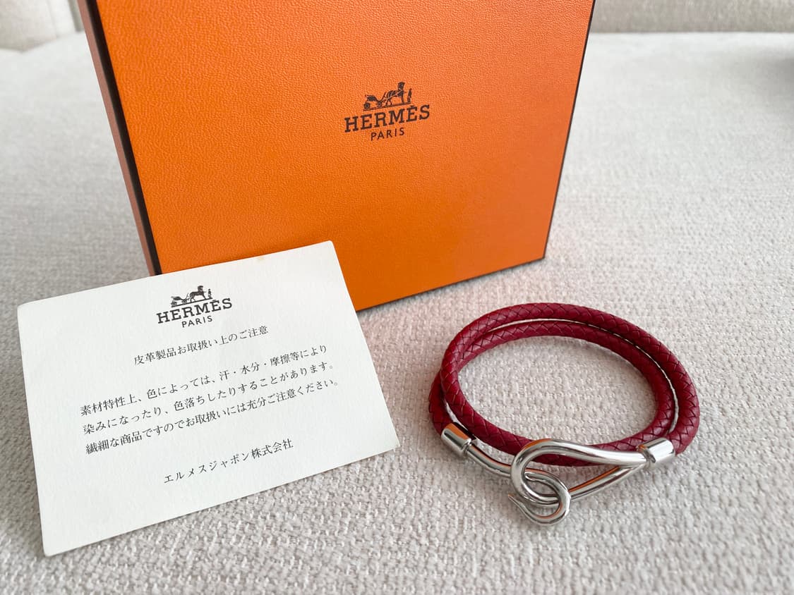 에르메스 점보 버건디 레드 은장 팔찌 2way 타입 상품이미지2