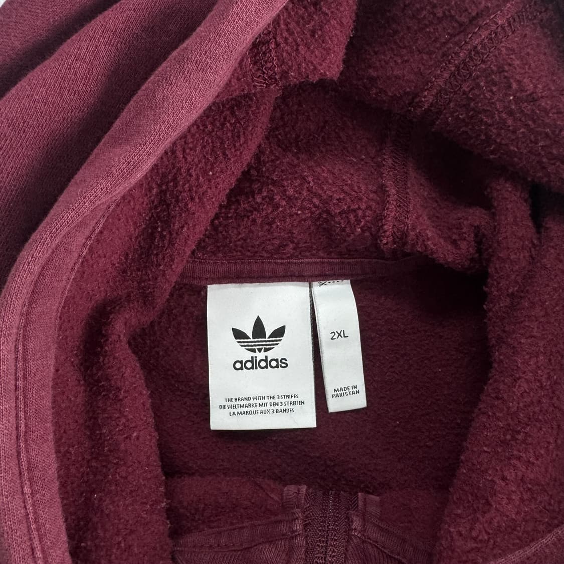 Adidas 아디다스 스몰 파이어로고 와인 후드티 상품이미지5