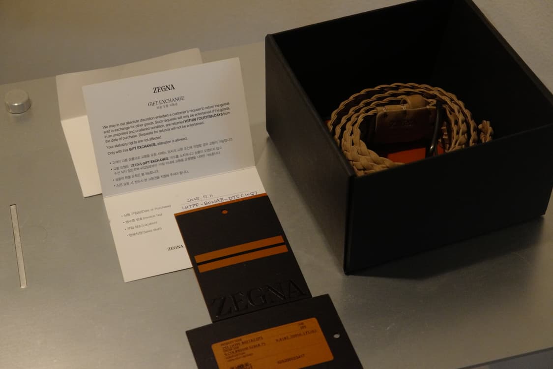 제냐 Zegna 스웨이드 벨트 105 새상품 상품이미지2