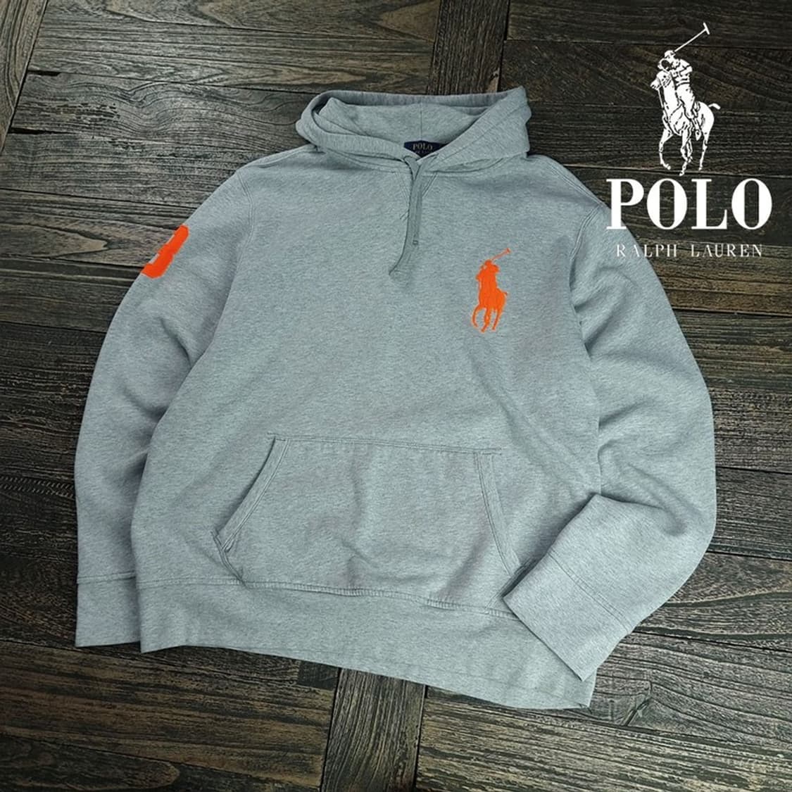 [폴로 랄프로렌] 빅포니 로고 후드티 그레이 M19917 상품이미지1