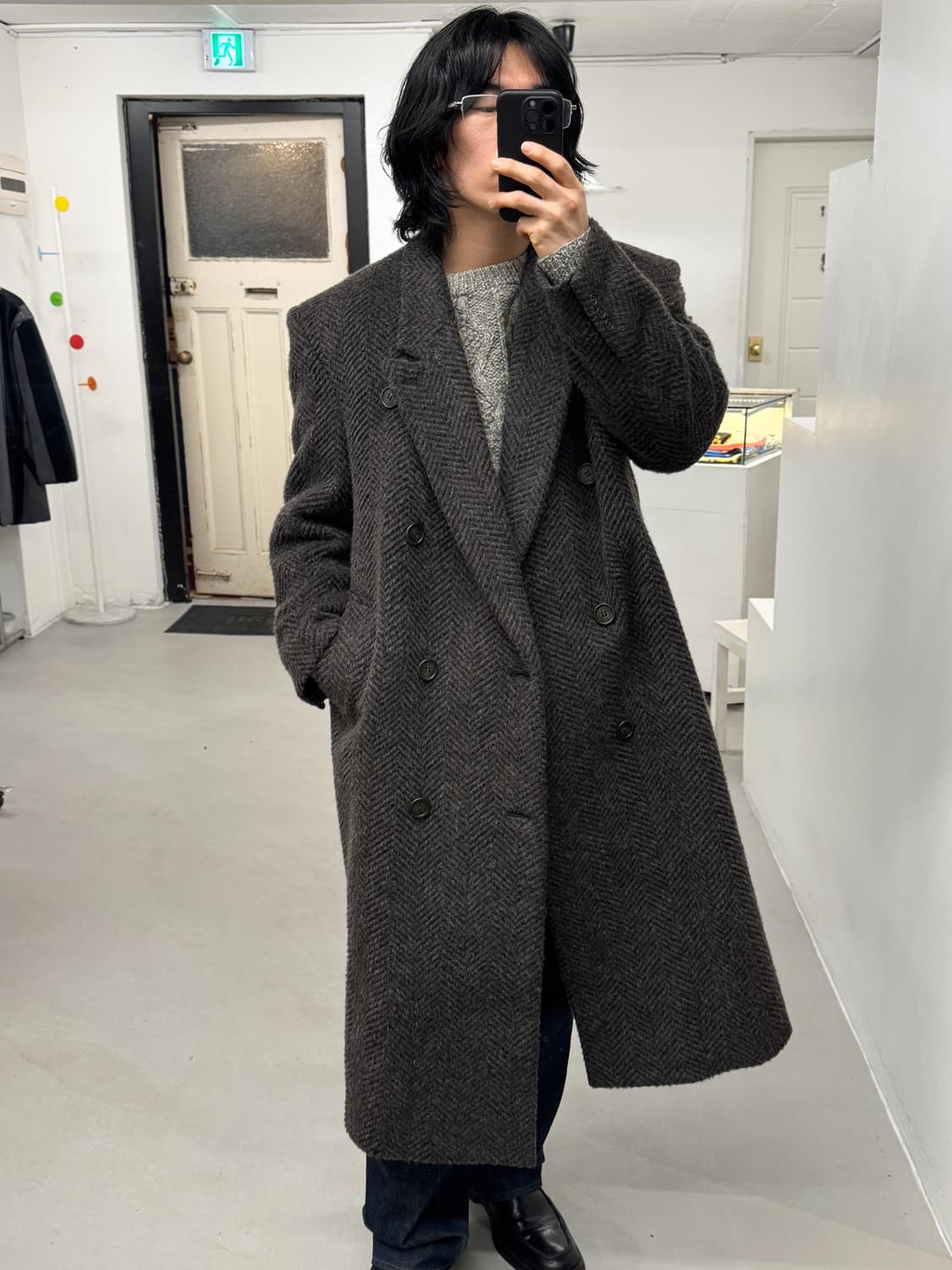 헤링본 트위드 코트 상품이미지7