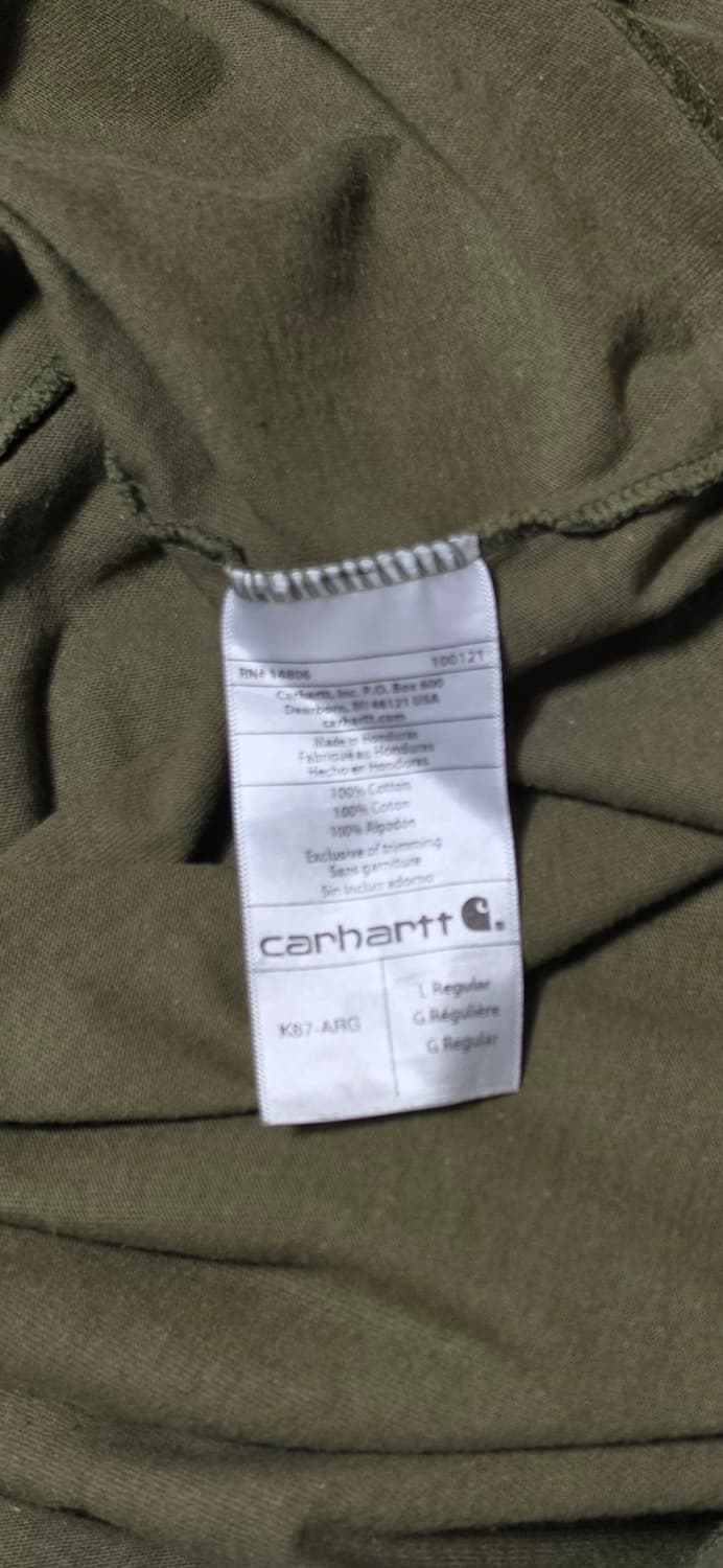칼하트 오리지날핏 포켓 카키 반팔티 L 상품이미지4