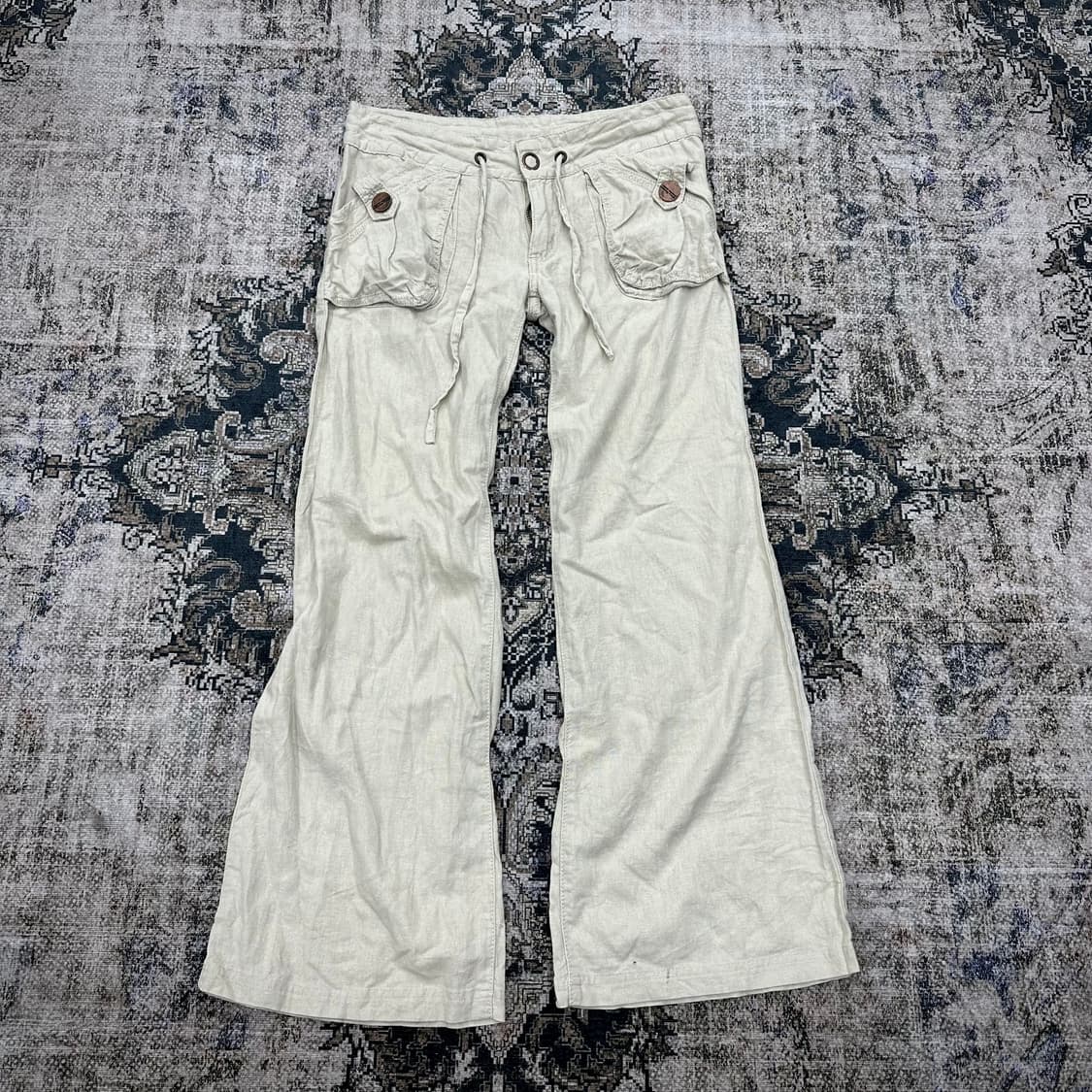 ivory linen flared pants 상품이미지1