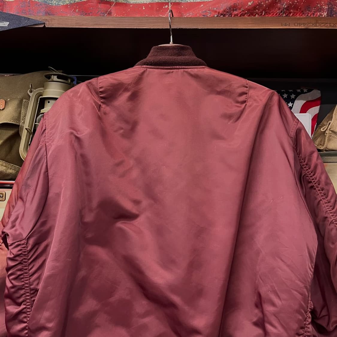 90s USA 빈티지 MA-1 플라이트 자켓 마원 버건디 상품이미지4