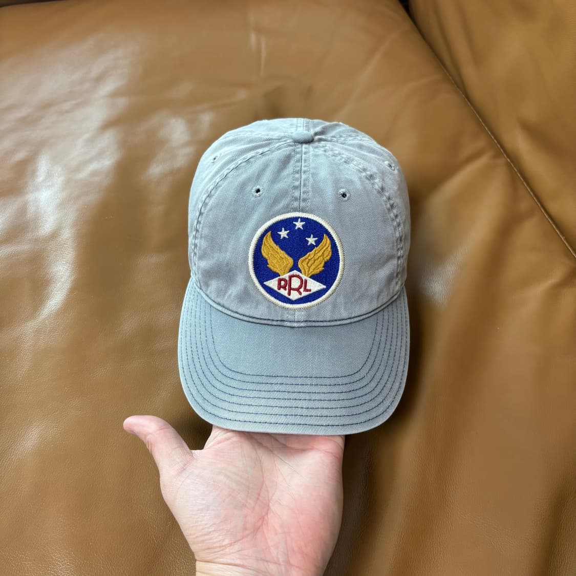 RRL 더블알엘 랄프로렌 폴로 윙로고 6패널 볼캡 모자 미드나잇 블루 상품이미지2