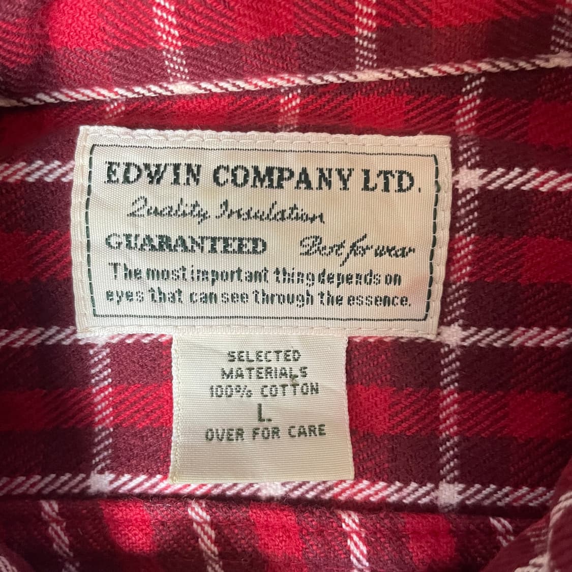 에드윈 레드 타탄체크 투포켓 플란넬 셔츠 L 상품이미지5