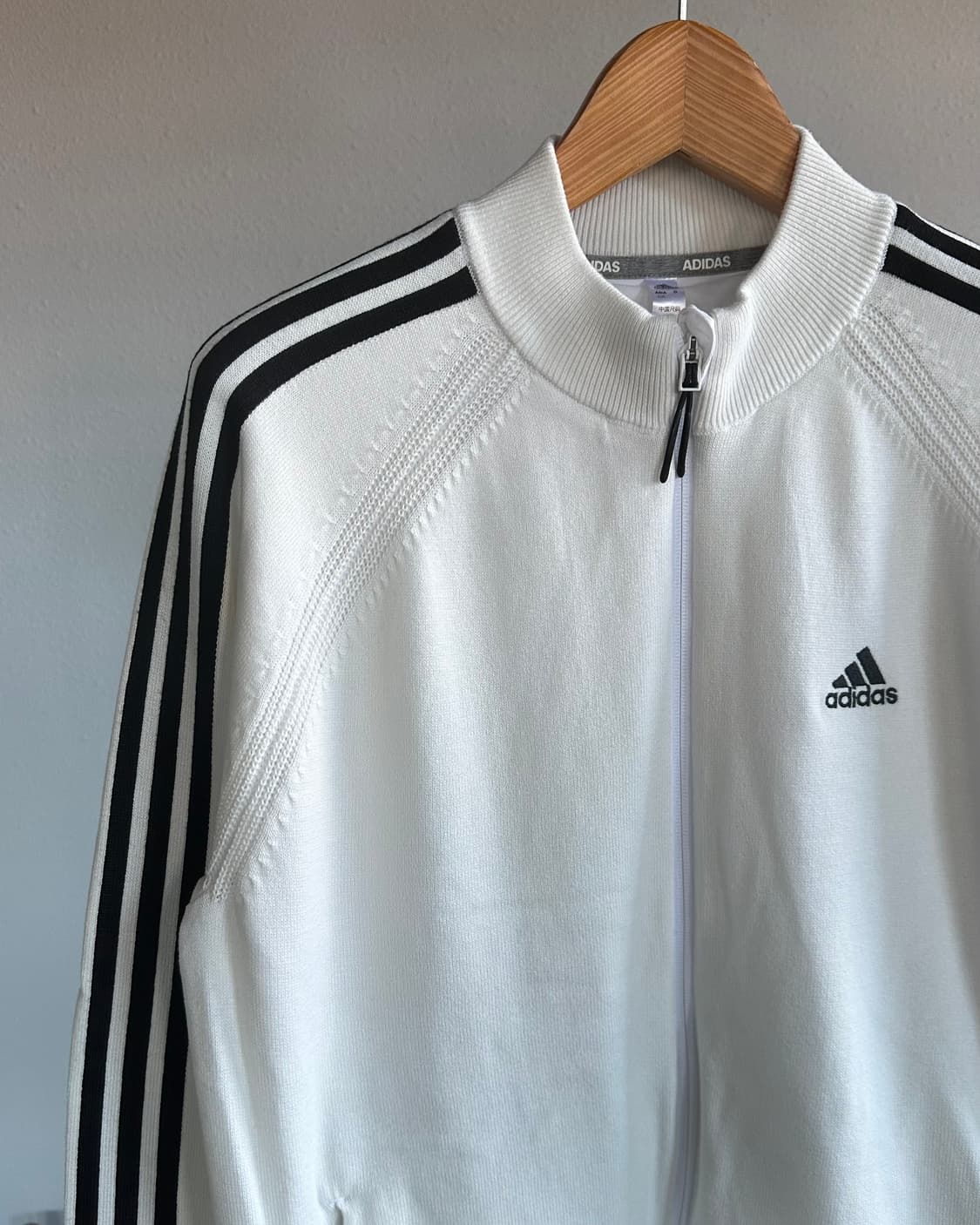 [XL]아디다스 클래식 삼선 화이트 니트 자켓 상품이미지2
