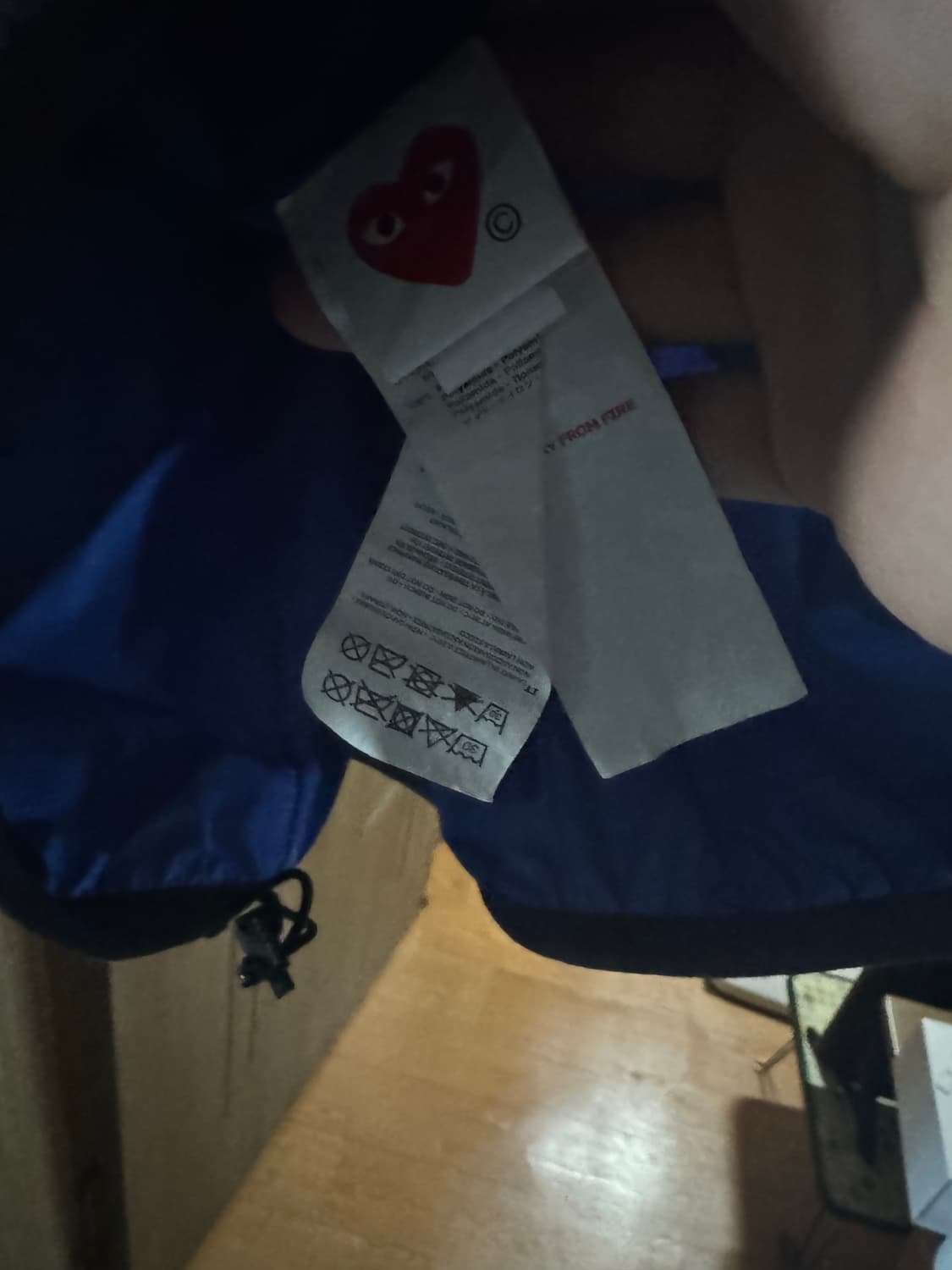 플레이 꼼데가르송 x 까웨 하프 집 자켓 블루 XL 상품이미지3