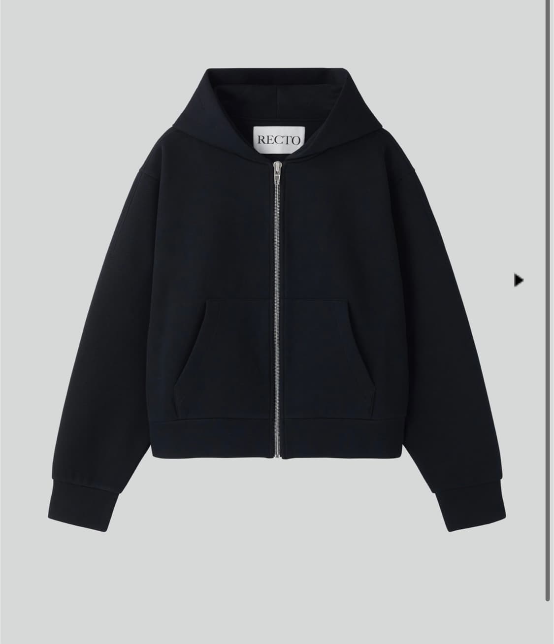 렉토 로고 디테일 후드 집업 블랙 L 상품이미지1