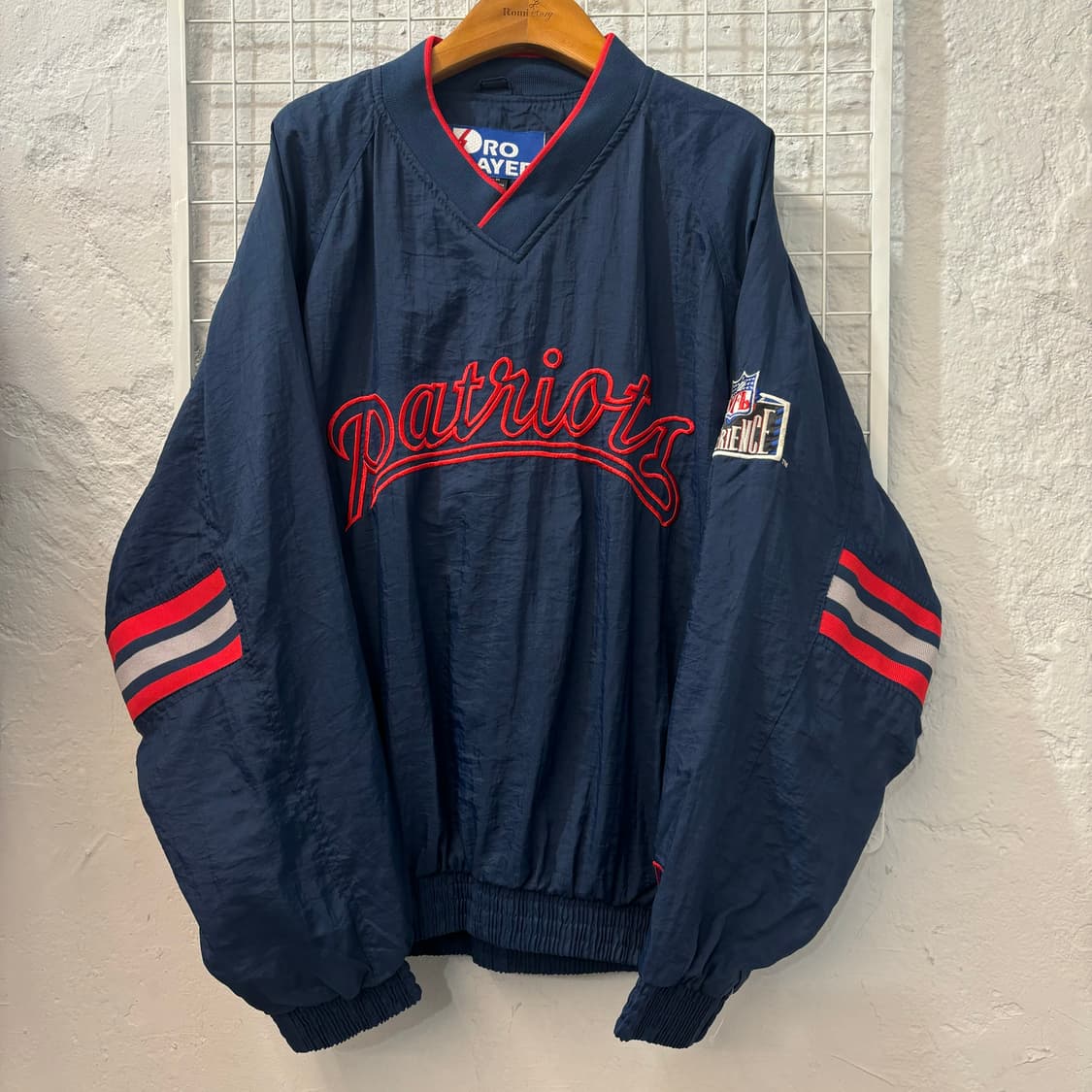 90s 프로 플레이어 올드스쿨 뉴잉글랜드 패트리어츠 웜업 M 상품이미지1