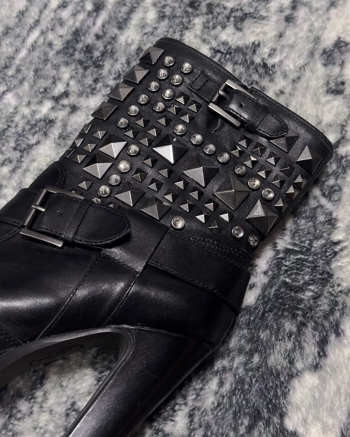 {Ash} Stud Cubic High Heel (Black)  상품이미지6
