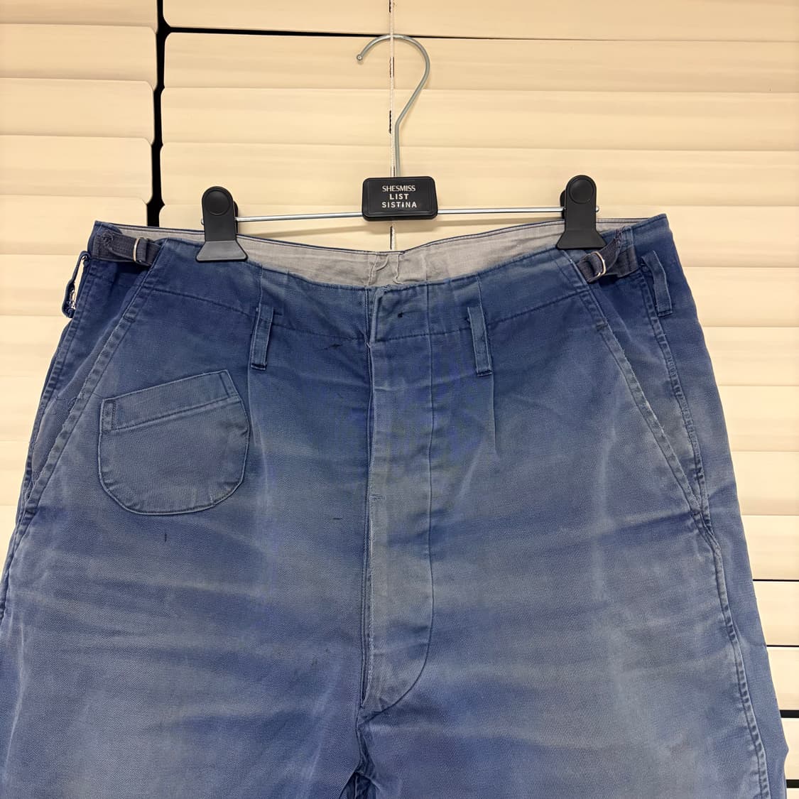 빈티지 프렌치 워크 팬츠 선페이딩 굿페이드 보로 디스 L 상품이미지2