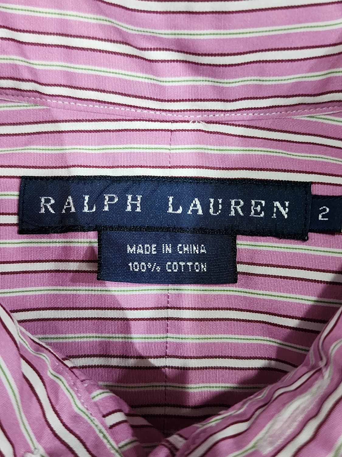 폴로 랄프로렌 폴로 알파벳 로고 스트라이프 핑크 셔츠 우먼 2 상품이미지6
