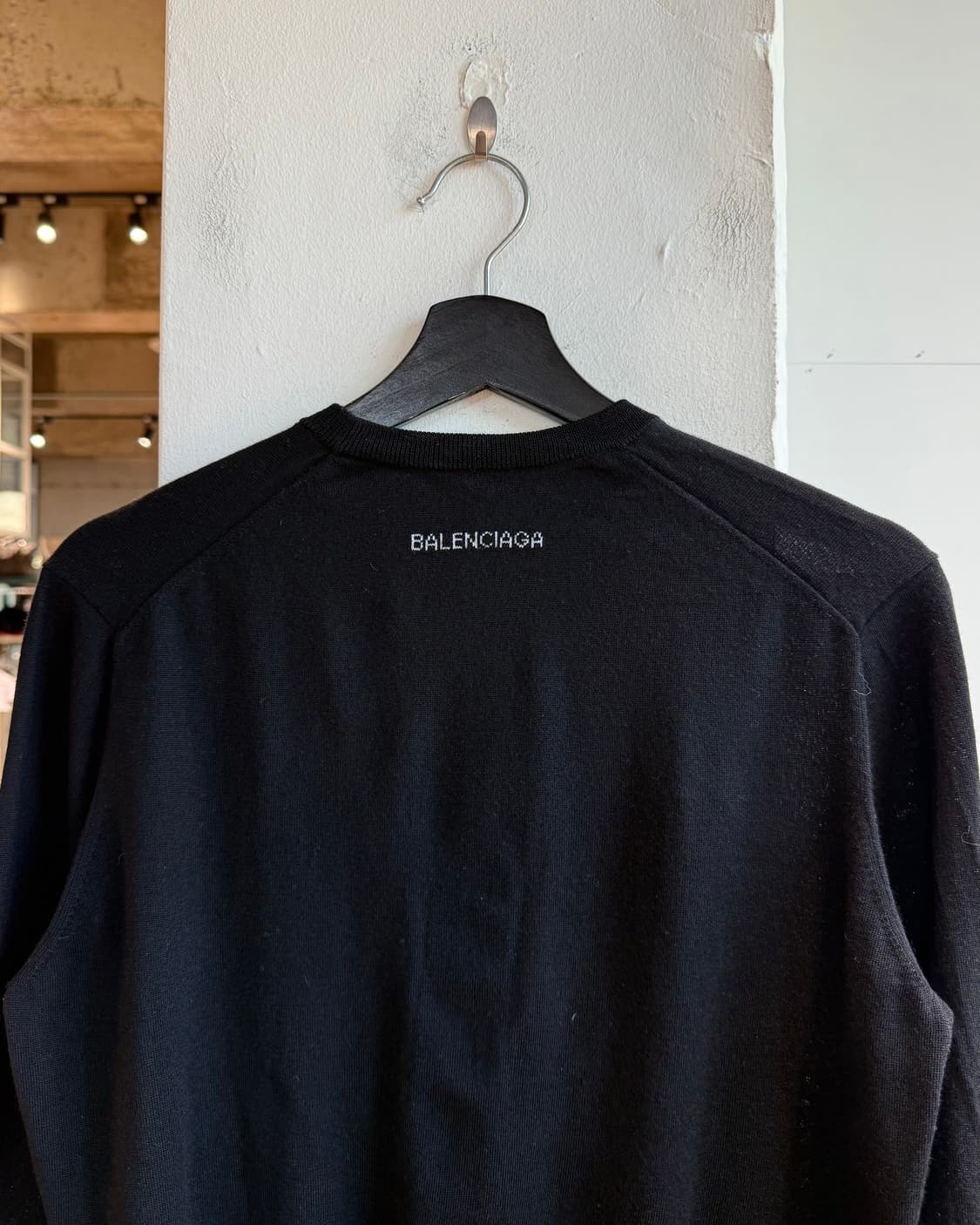 발렌시아가 블랙 백로고 라운드 니트  상품이미지8