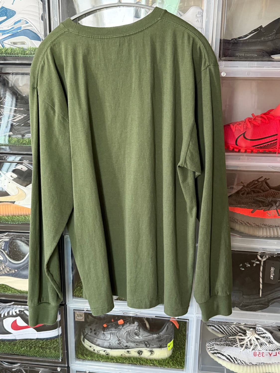 베이프 컬리지 롱슬리브 티셔츠 올리브 드랩 상품이미지5