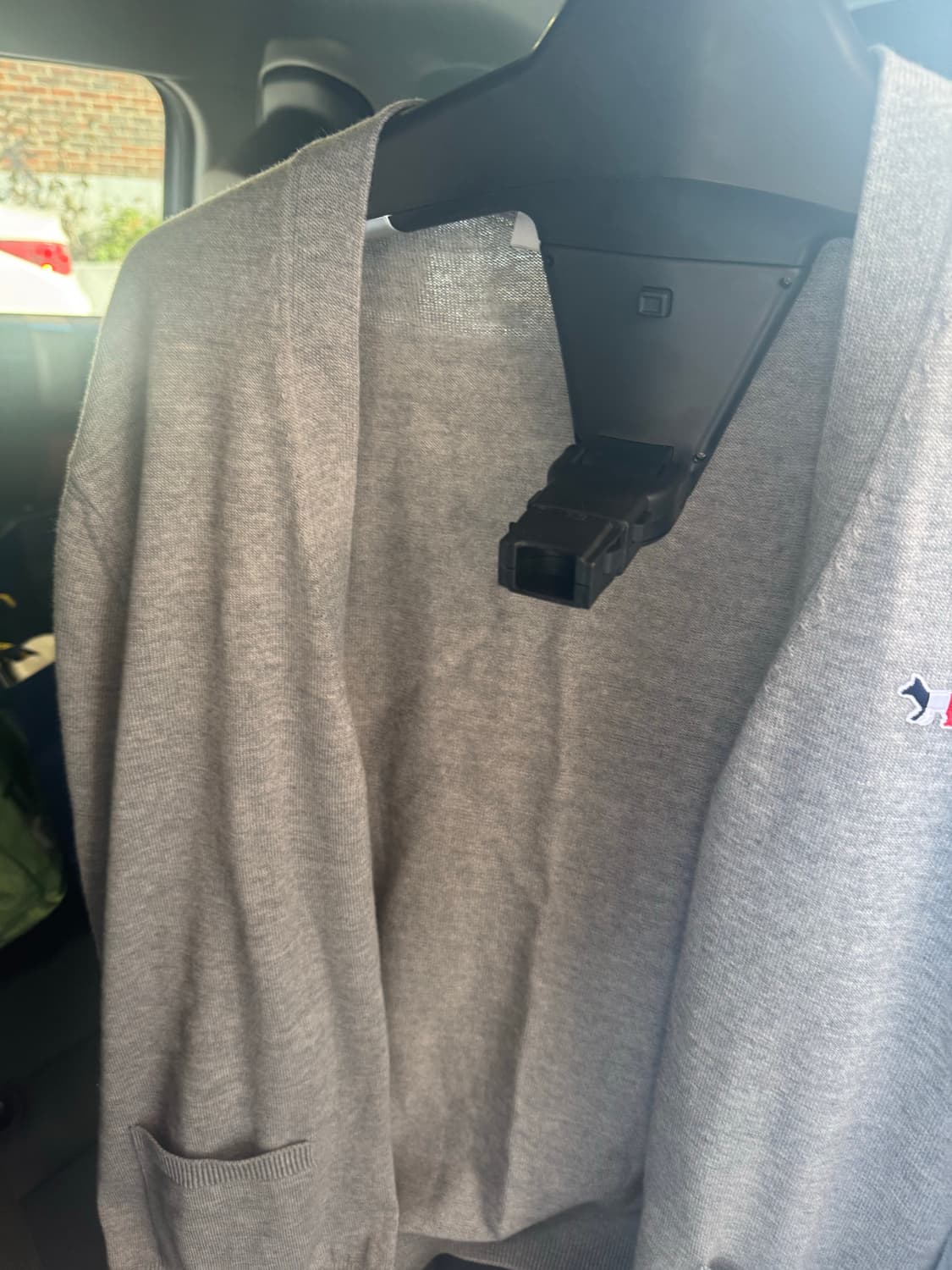 메종 키츠네 트라이컬러 폭스 패치 클래식 가디건 그레이 멜란지 XL 상품이미지3