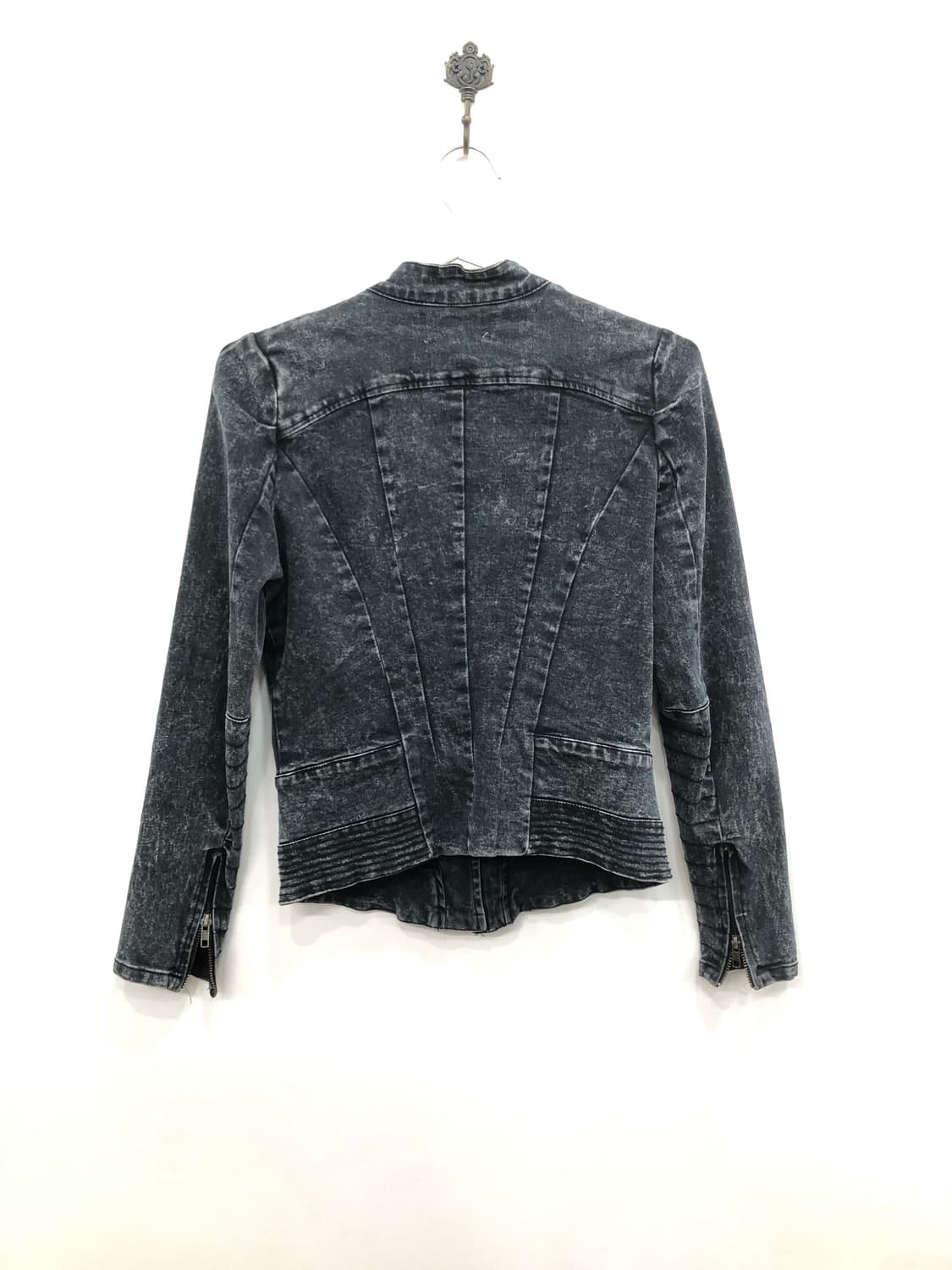 y2k navy stone-washed biker jacket 상품이미지7