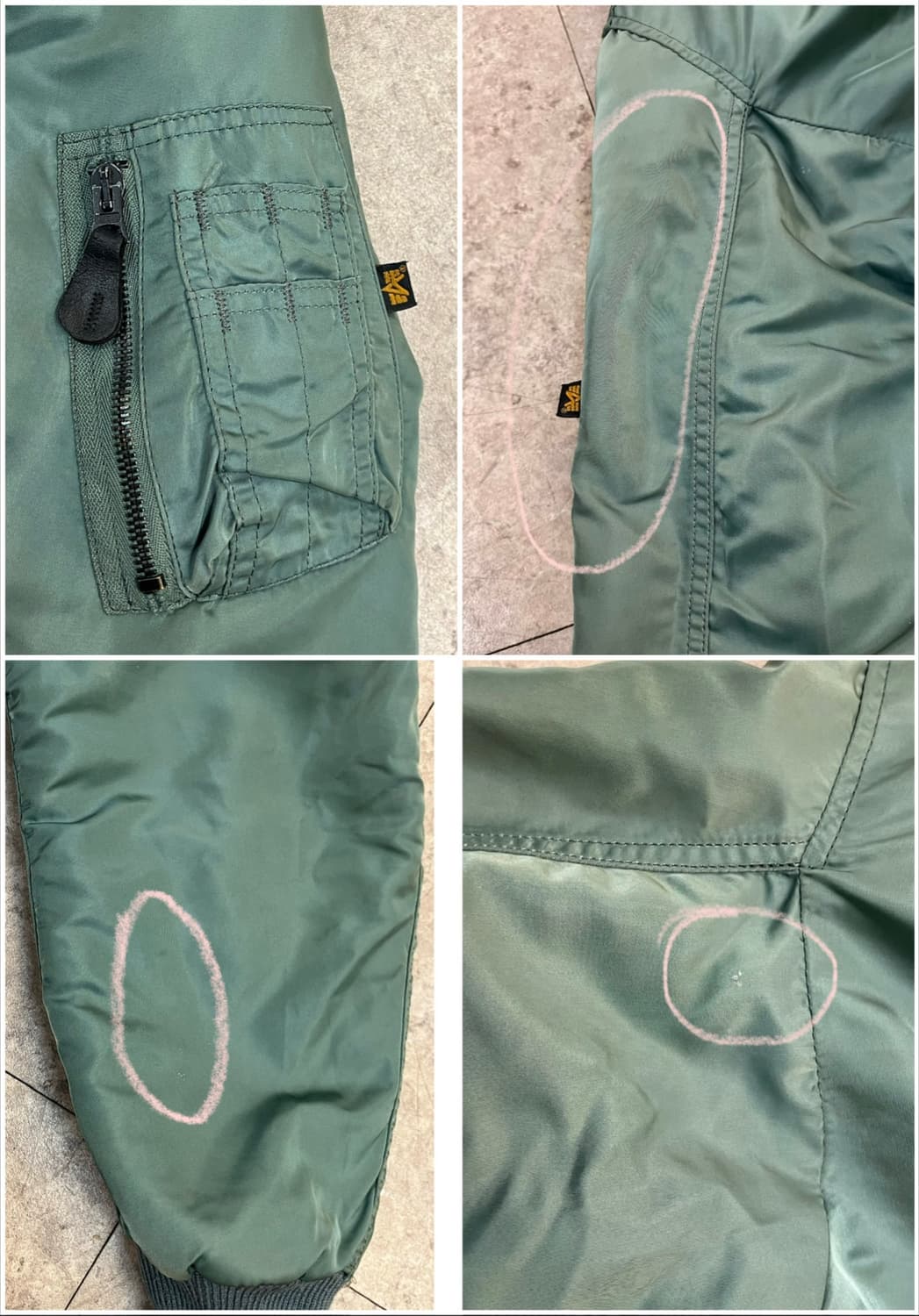 알파인더스트리 B—15D 플라이트 자켓 카키 M #csz3821 상품이미지10