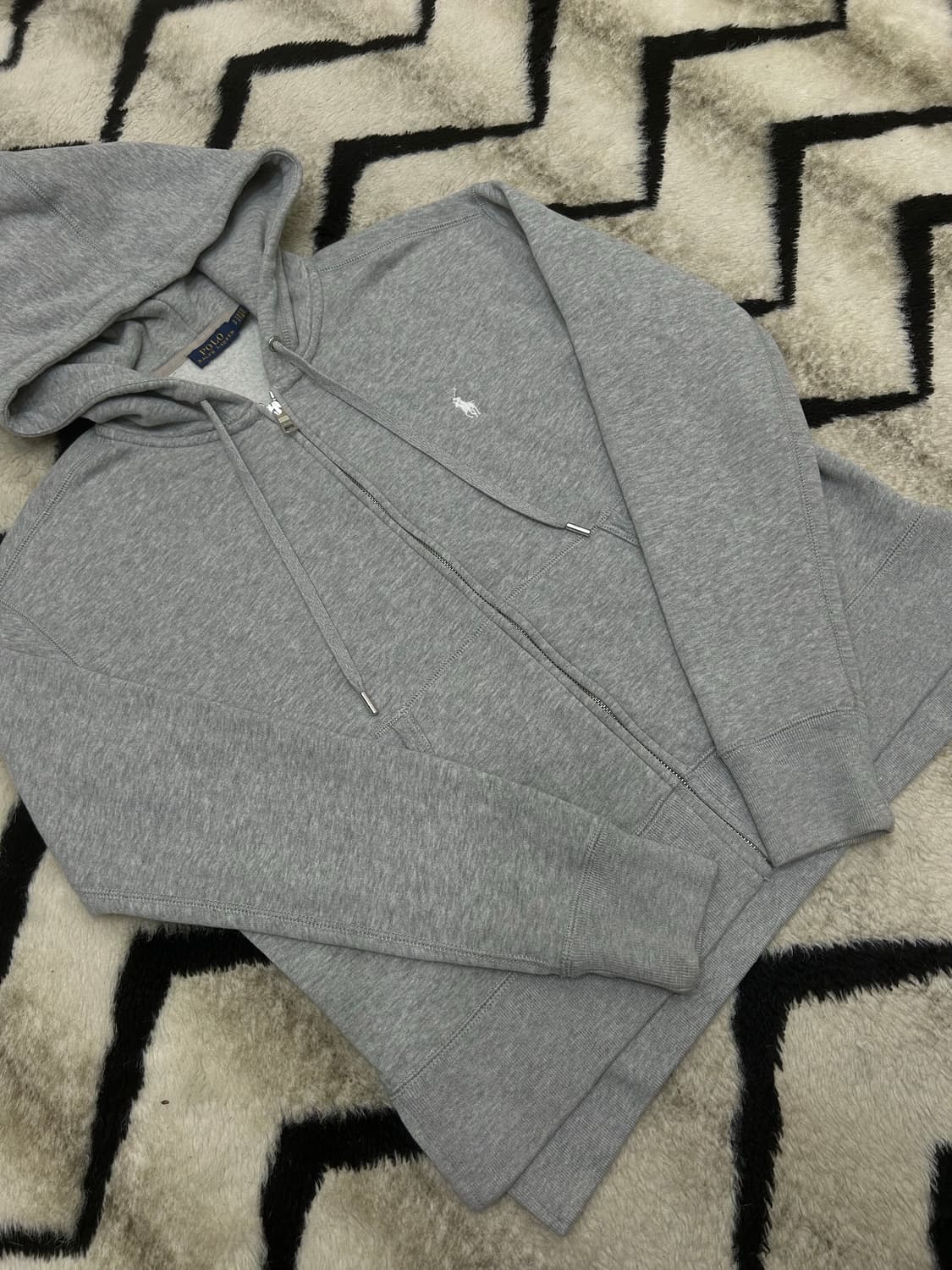 [S]폴로랄프로렌 트임 후드집업/그레이/기모 상품이미지2