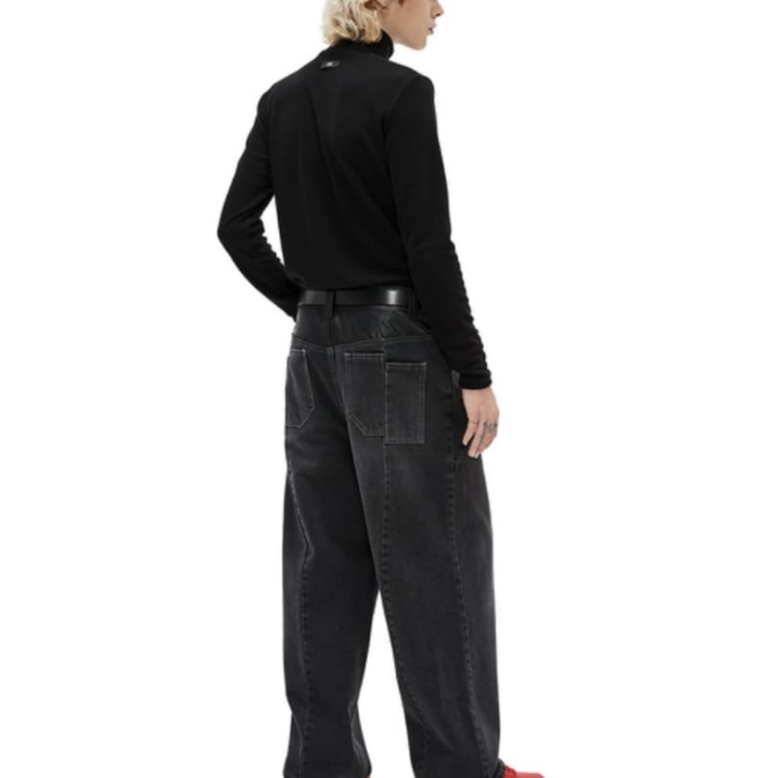 에드 디바이드 레더 와이드 데님 그레이 상품이미지3