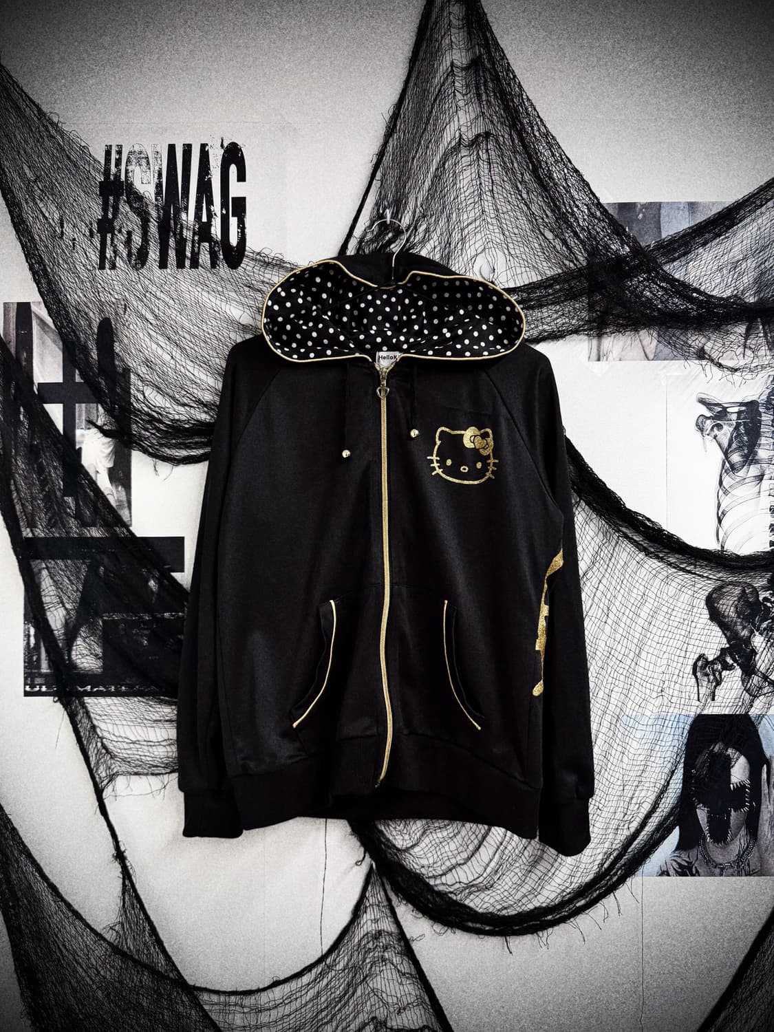 Hello kitty printing hood zipup 상품이미지1